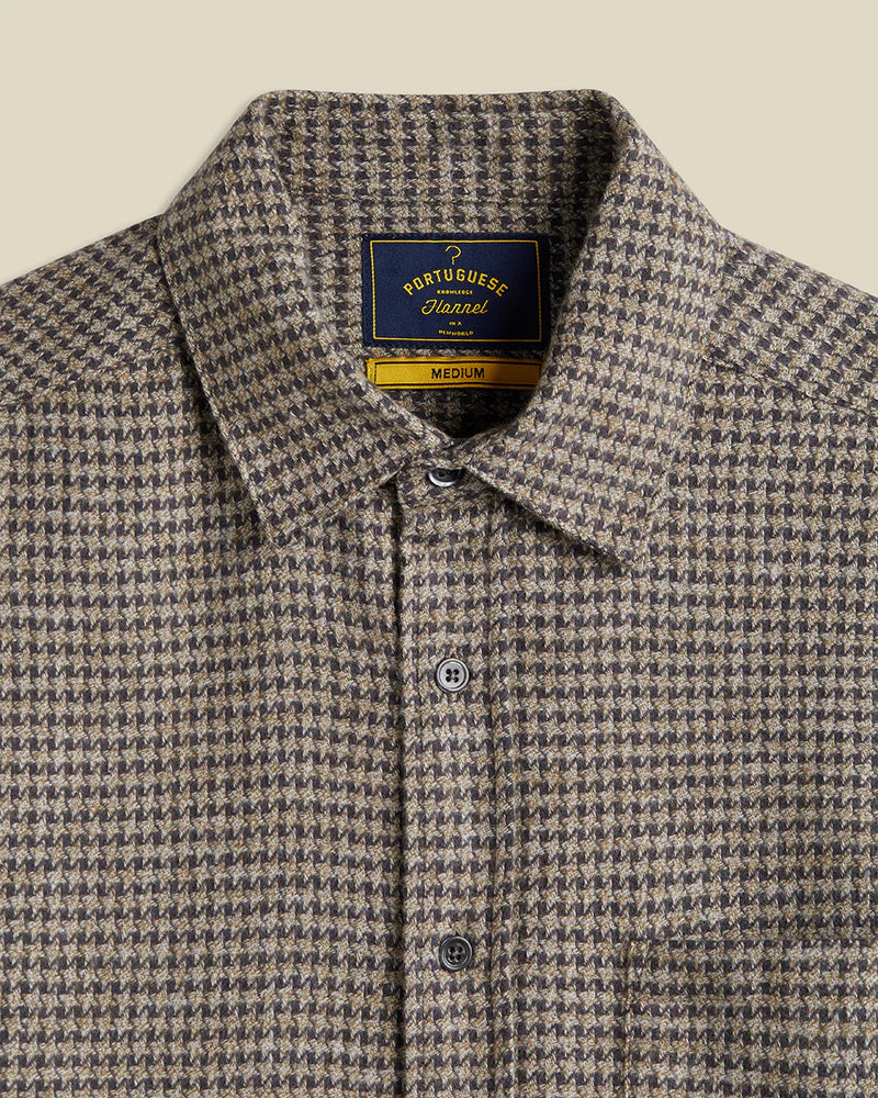 Portuguese Flannel - Abstract Pied Poule in Charcoal