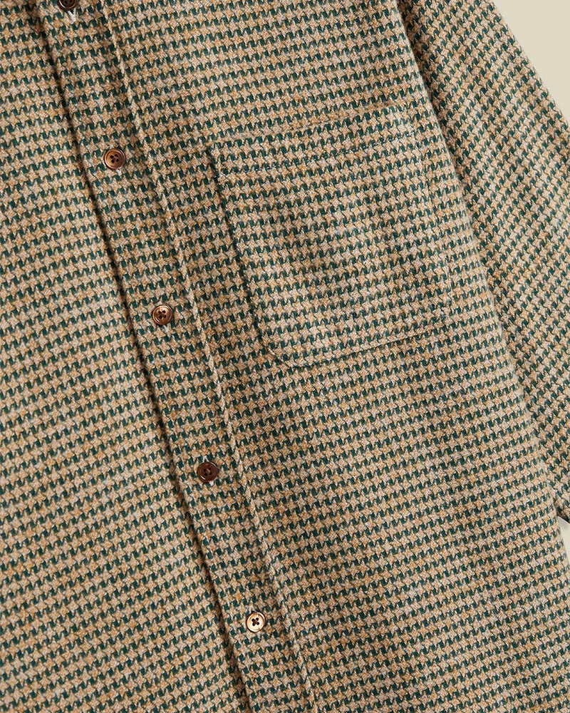 Portuguese Flannel - Abstract Pied Poule in Green