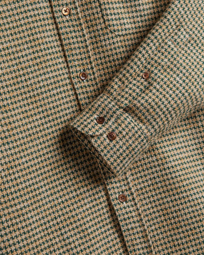 Portuguese Flannel - Abstract Pied Poule in Green