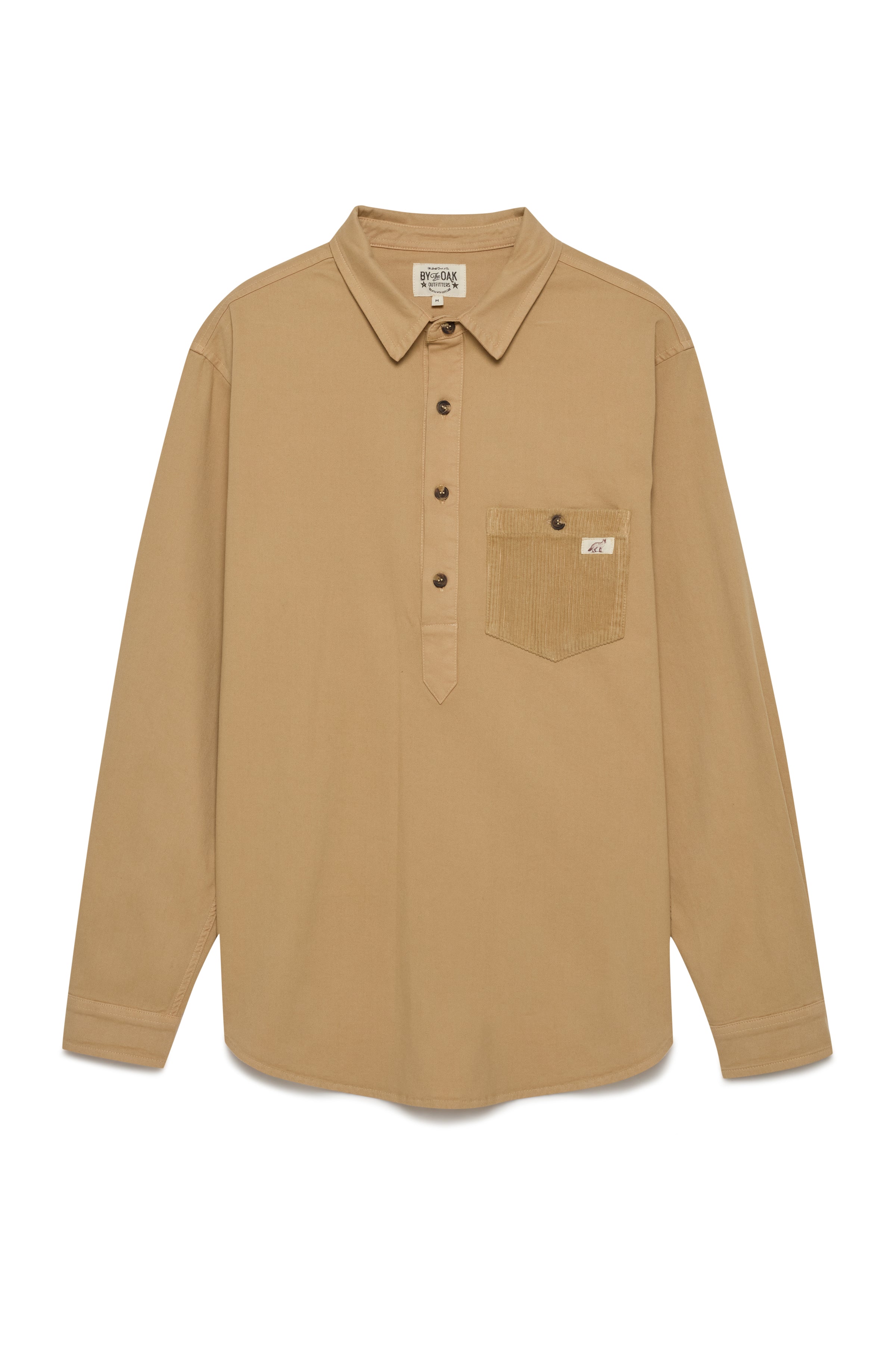 By The Oak - Cord Pocket Popover Overshirt in Beige