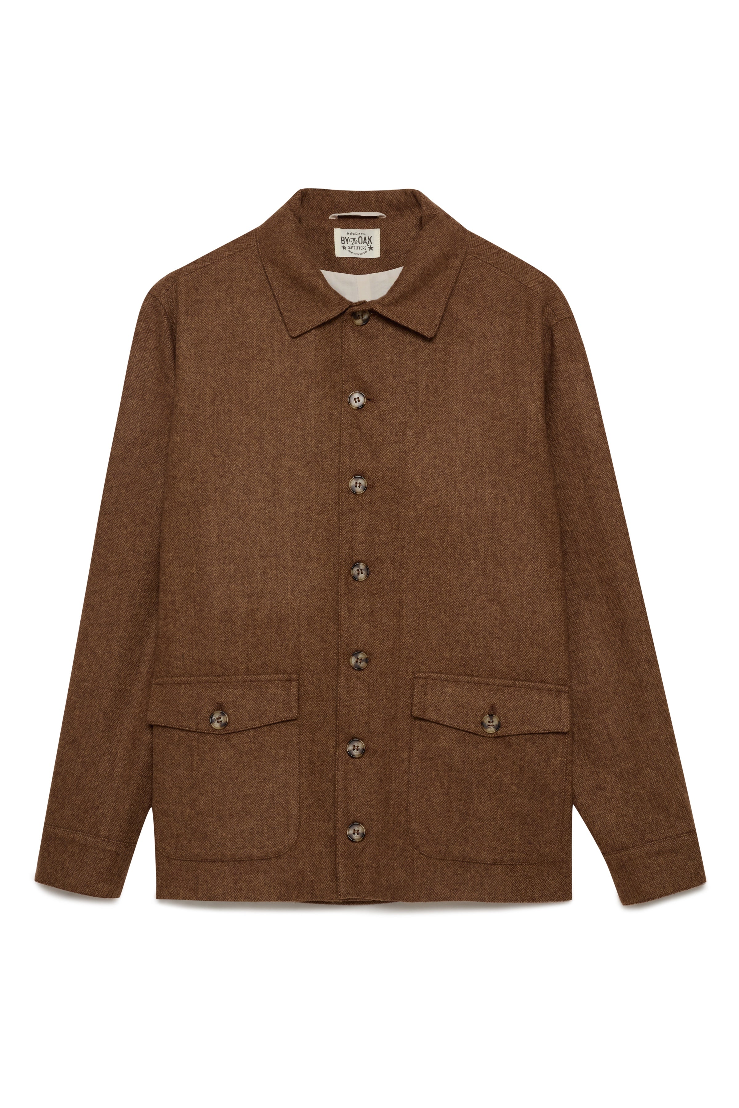 By The Oak - Wool Herringbone Jacket in Brown
