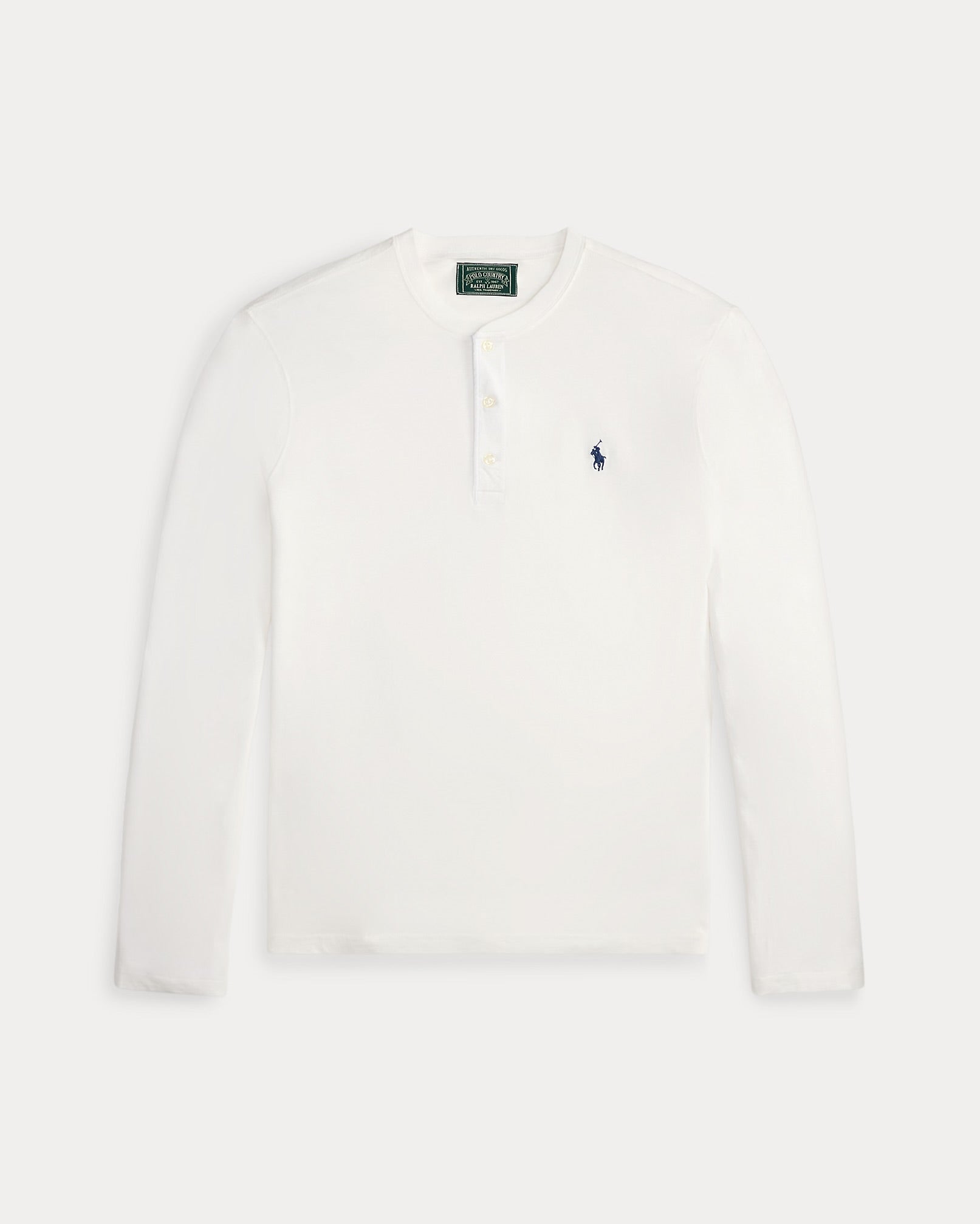 Polo Ralph Lauren - Long Sleeve Slub Jersey Henley Shirt in White