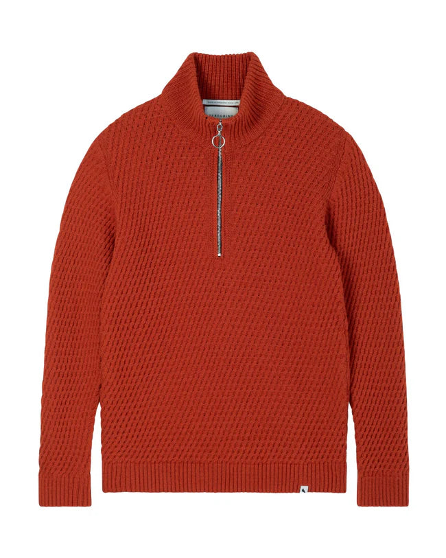 Peregrine - Birchall Quarter Zip Jumper in Orange