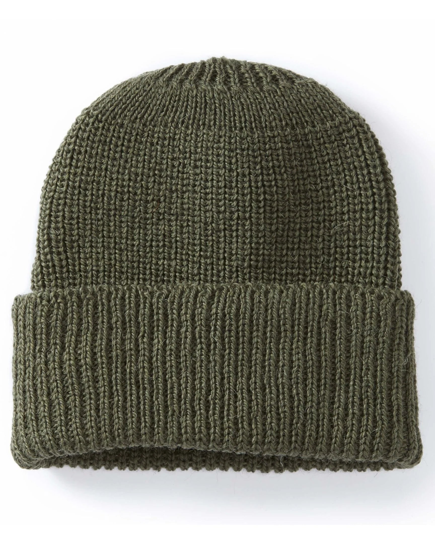 Peregrine - Porter Ribbed Beanie in Olive