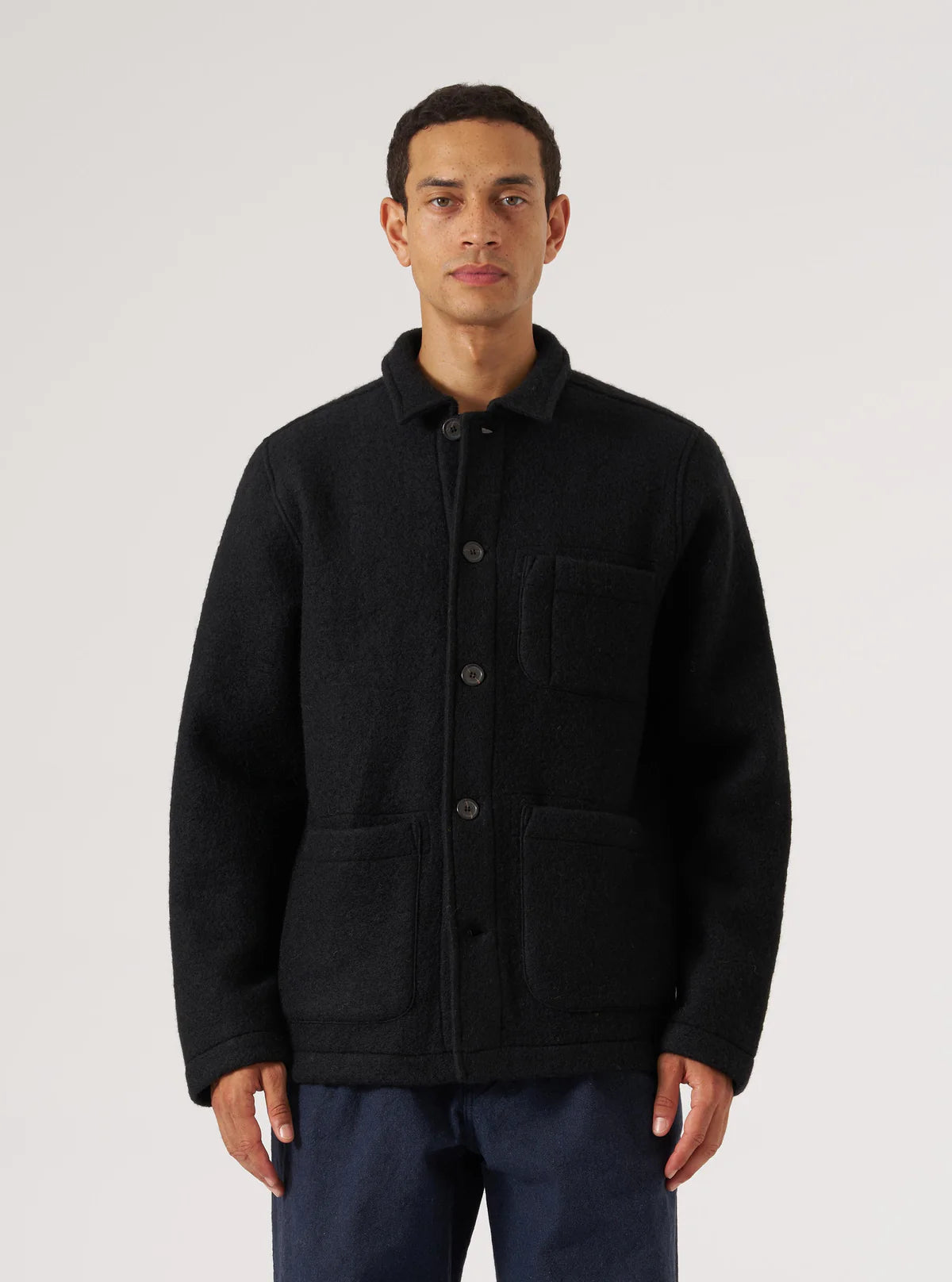 Universal Works - Wool Fleece Field Jacket in Black