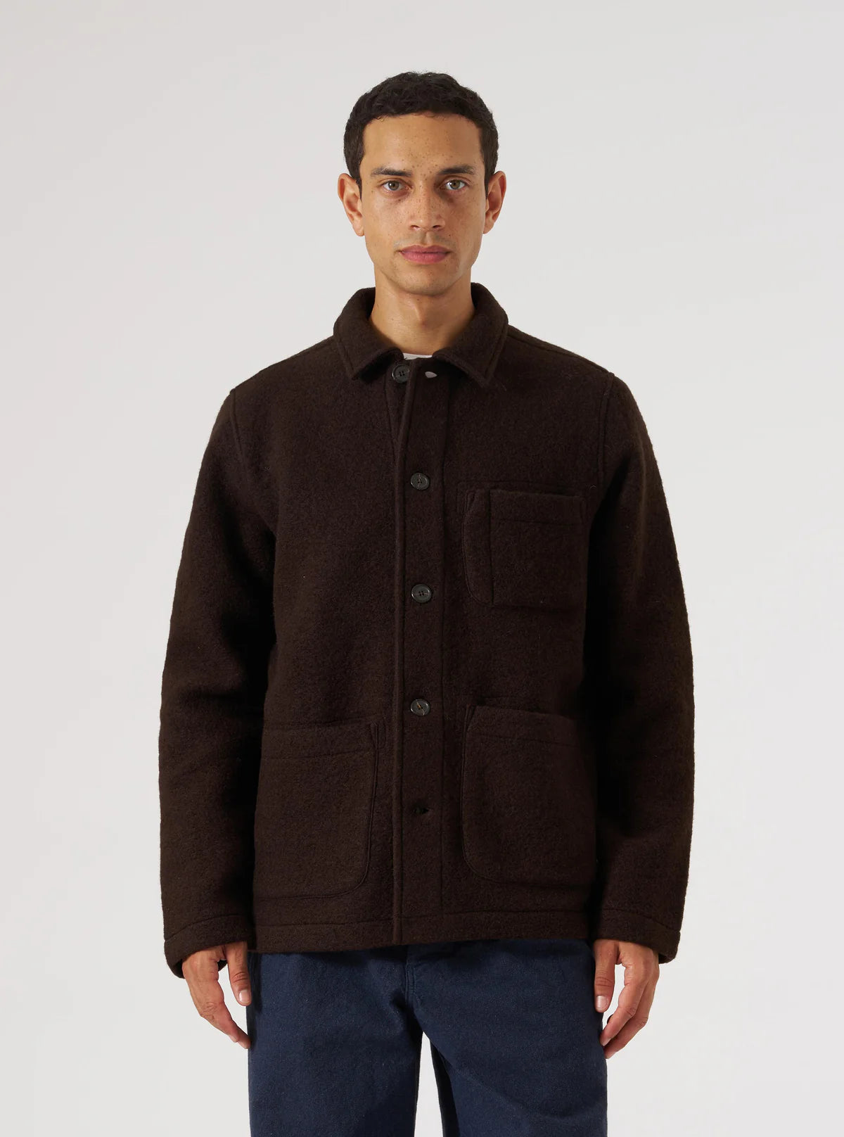 Universal Works - Wool Fleece Field Jacket in Brown