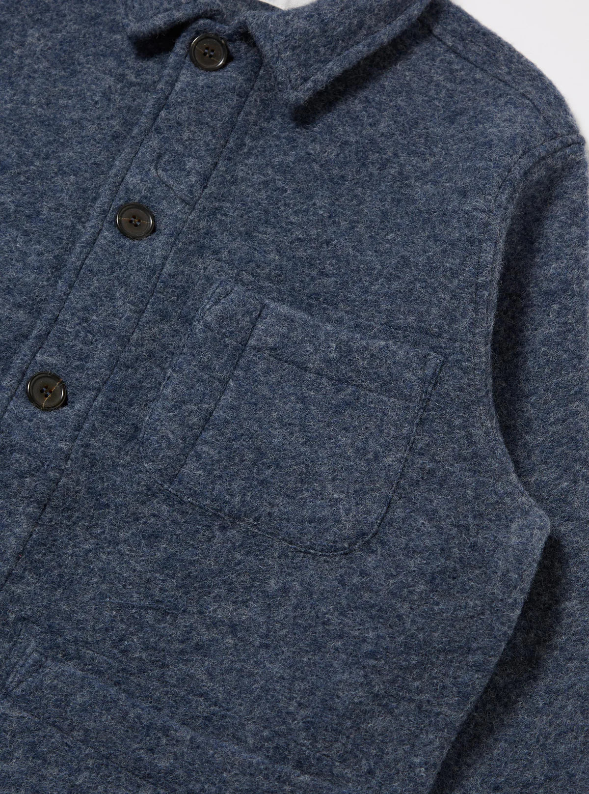 Universal Works - Wool Fleece Field Jacket in Slate Blue