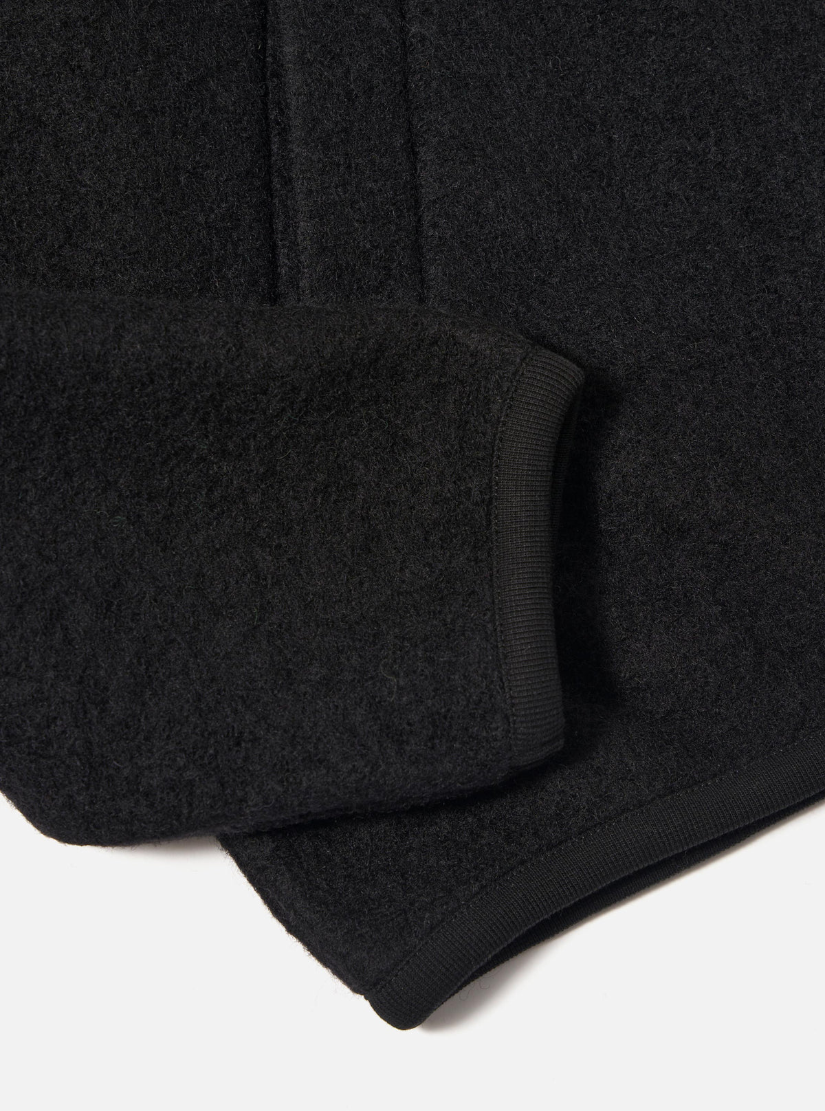Universal Works - Wool Fleece Zip Bomber in Black