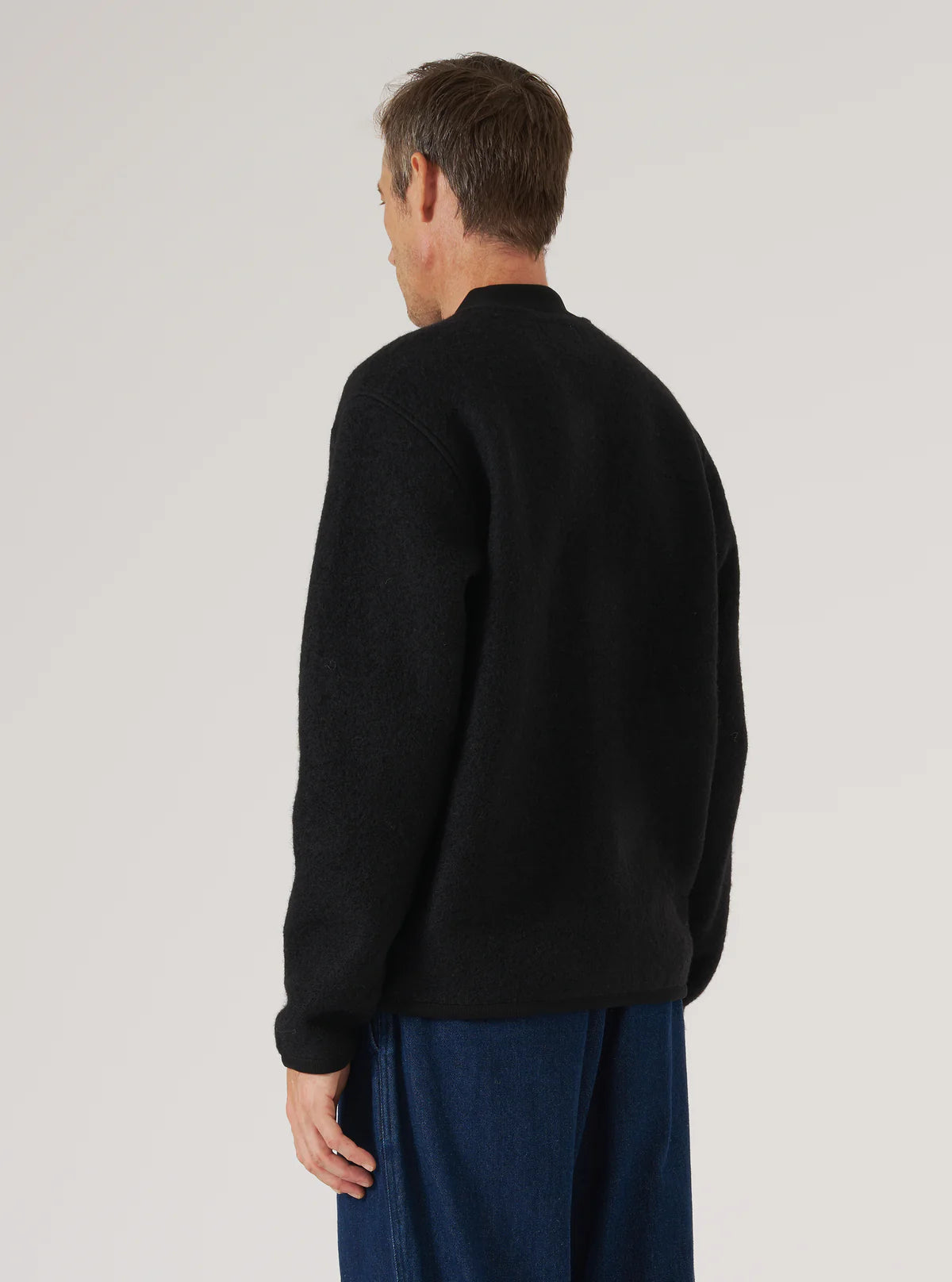 Universal Works - Wool Fleece Zip Bomber in Black
