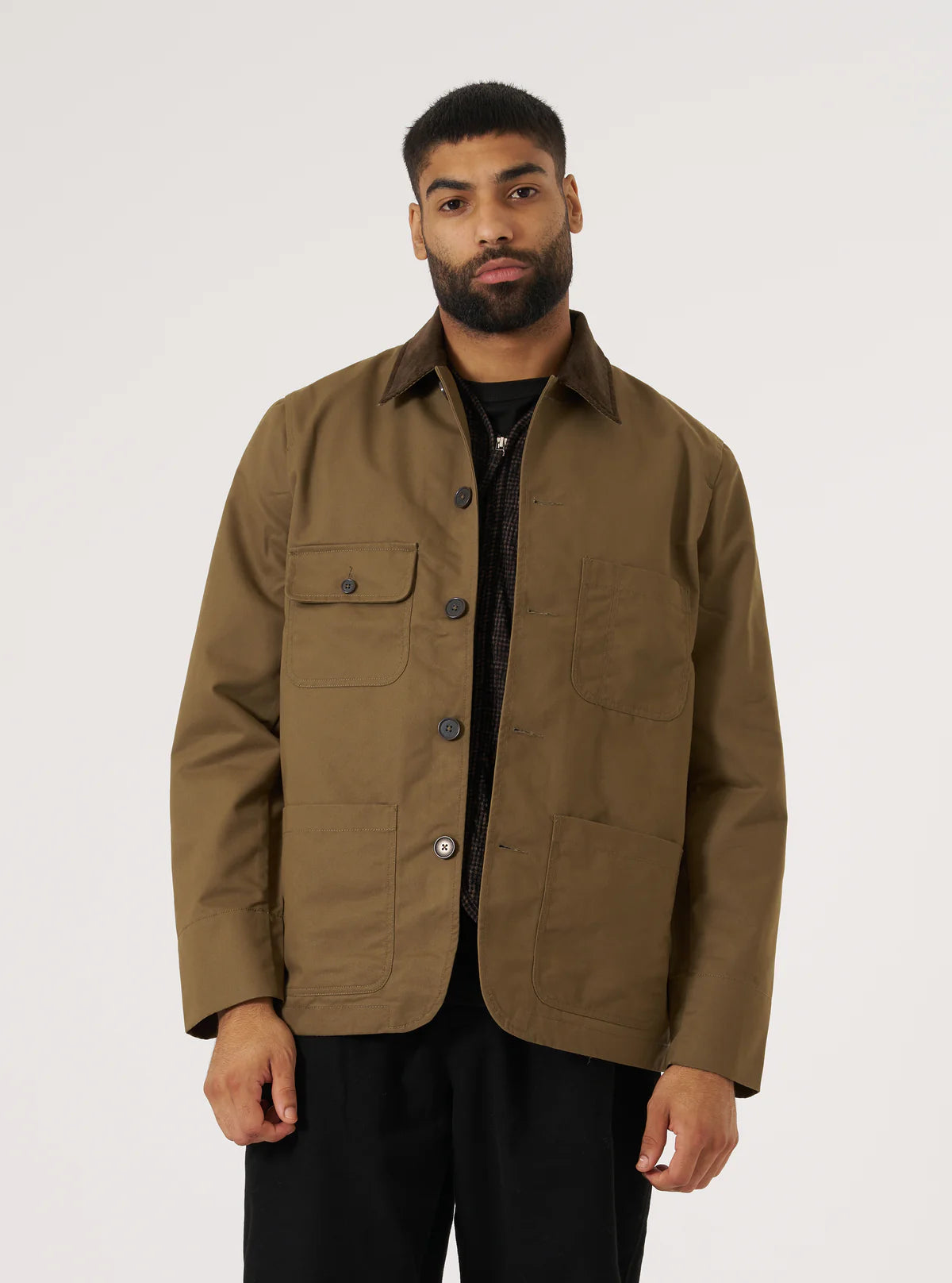 Universal Works - Brushed Polytech Merchant Jacket in Khaki
