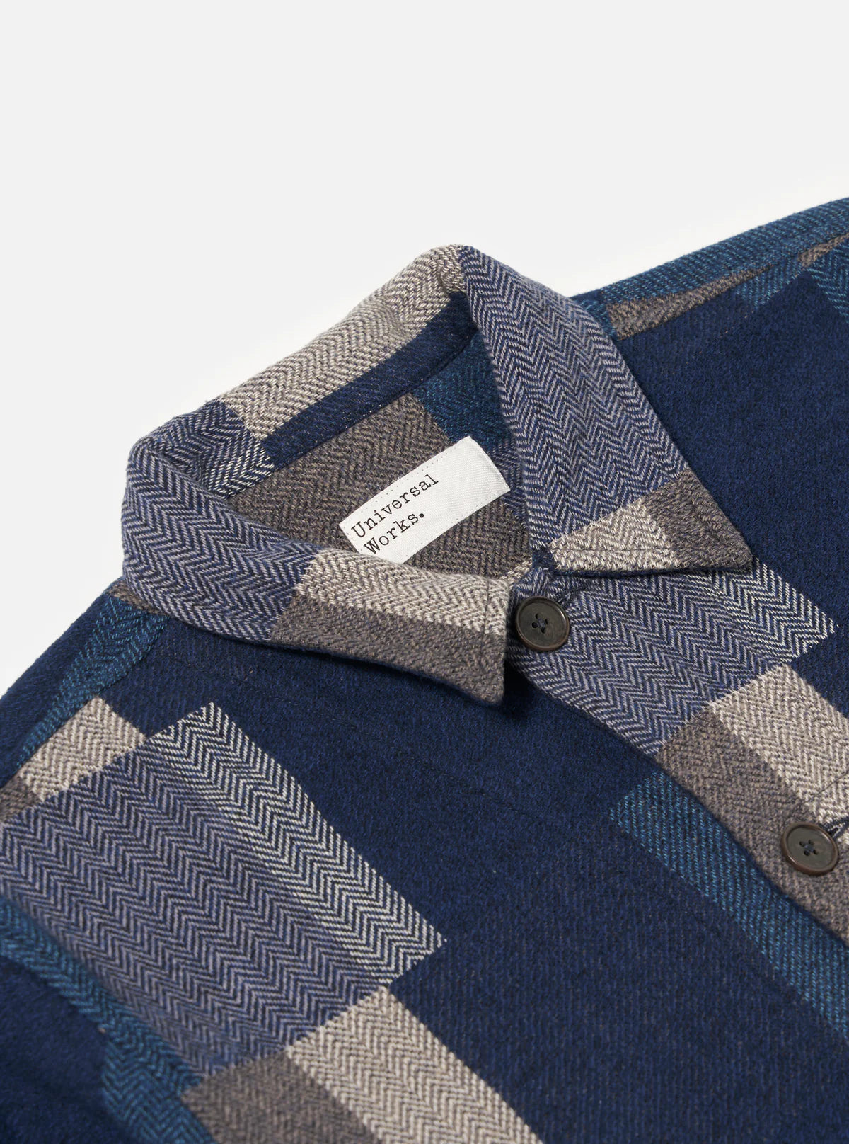 Universal Works - L/S Tech Overshirt Navy Japanese Patchwork