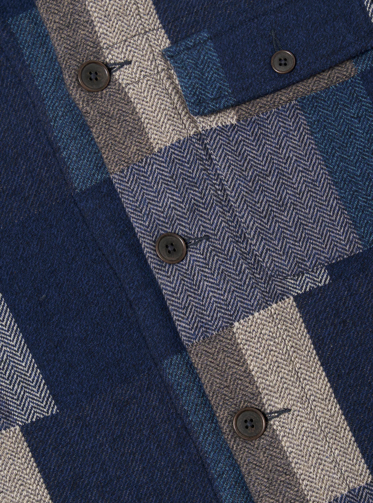 Universal Works - L/S Tech Overshirt Navy Japanese Patchwork