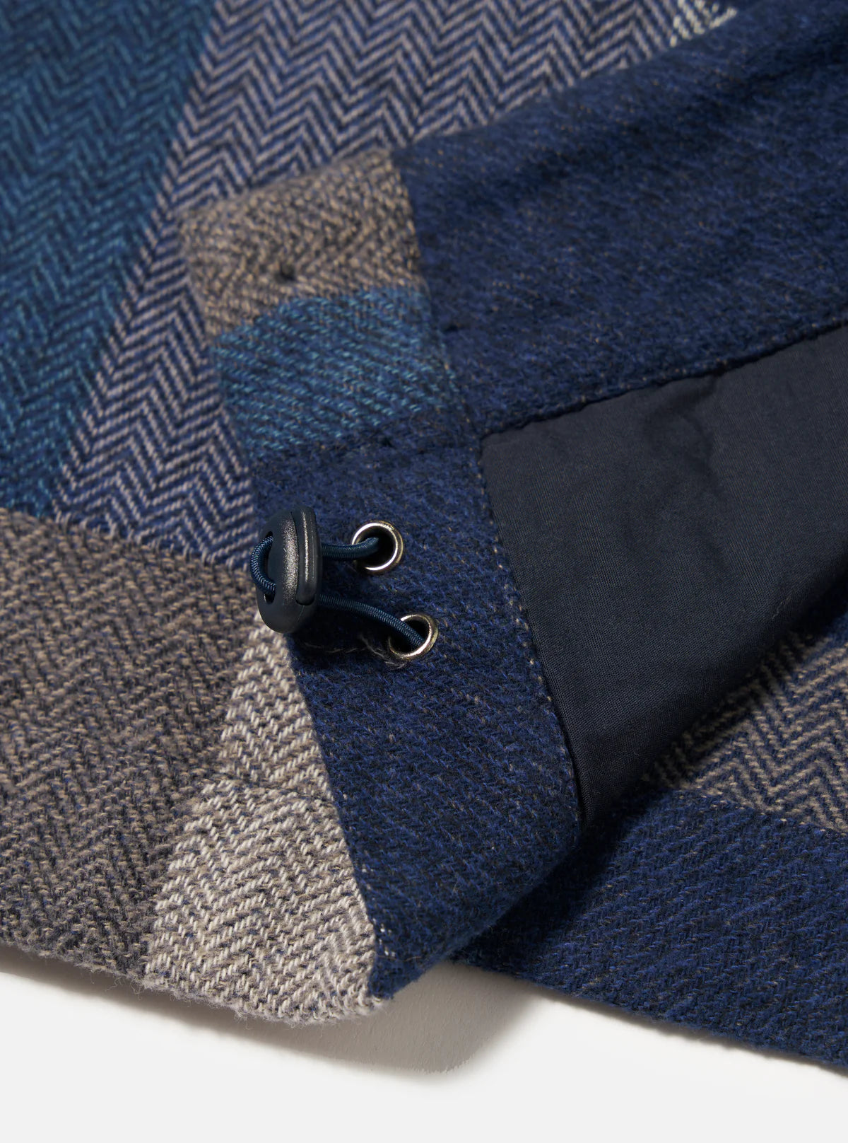 Universal Works - L/S Tech Overshirt Navy Japanese Patchwork