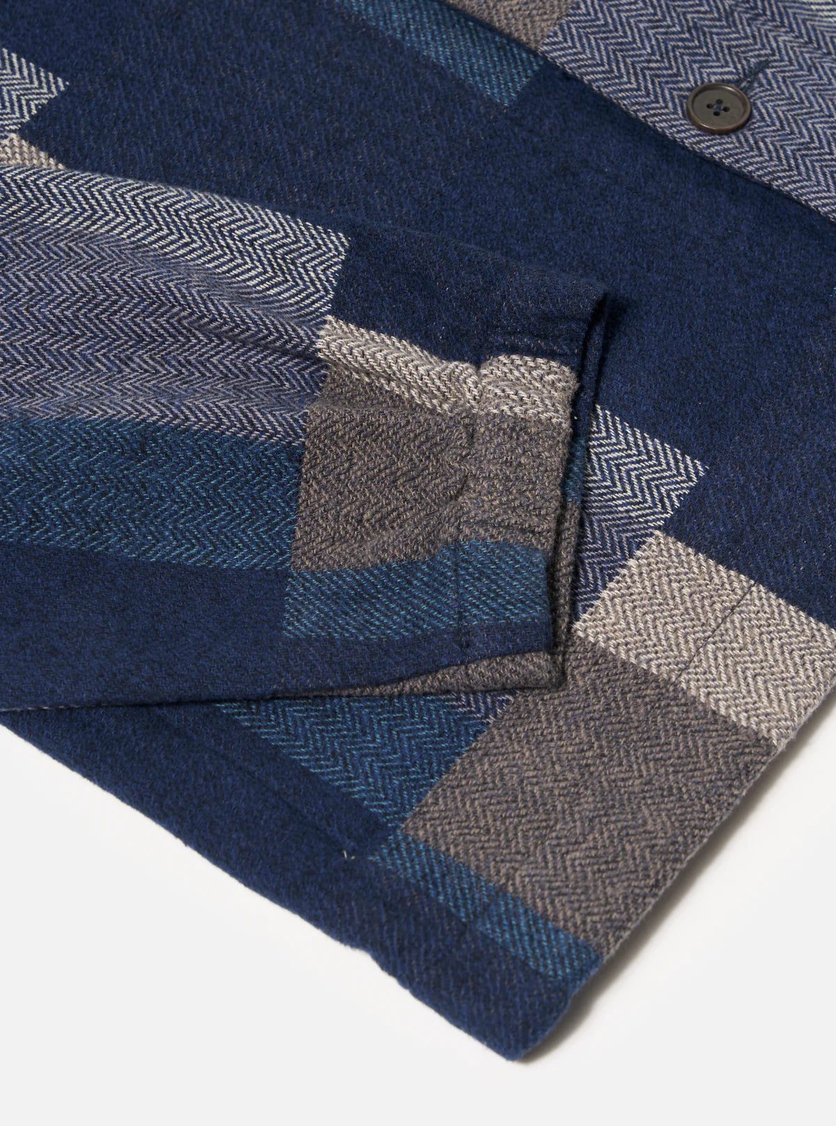 Universal Works - L/S Tech Overshirt Navy Japanese Patchwork