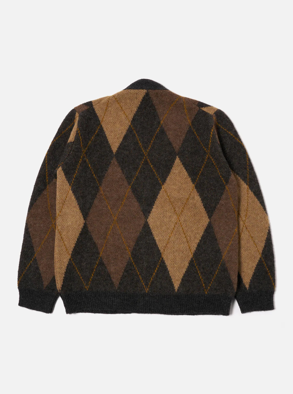 Universal Works - Langdale Argyll Cardigan in Brown Alpaca Knit