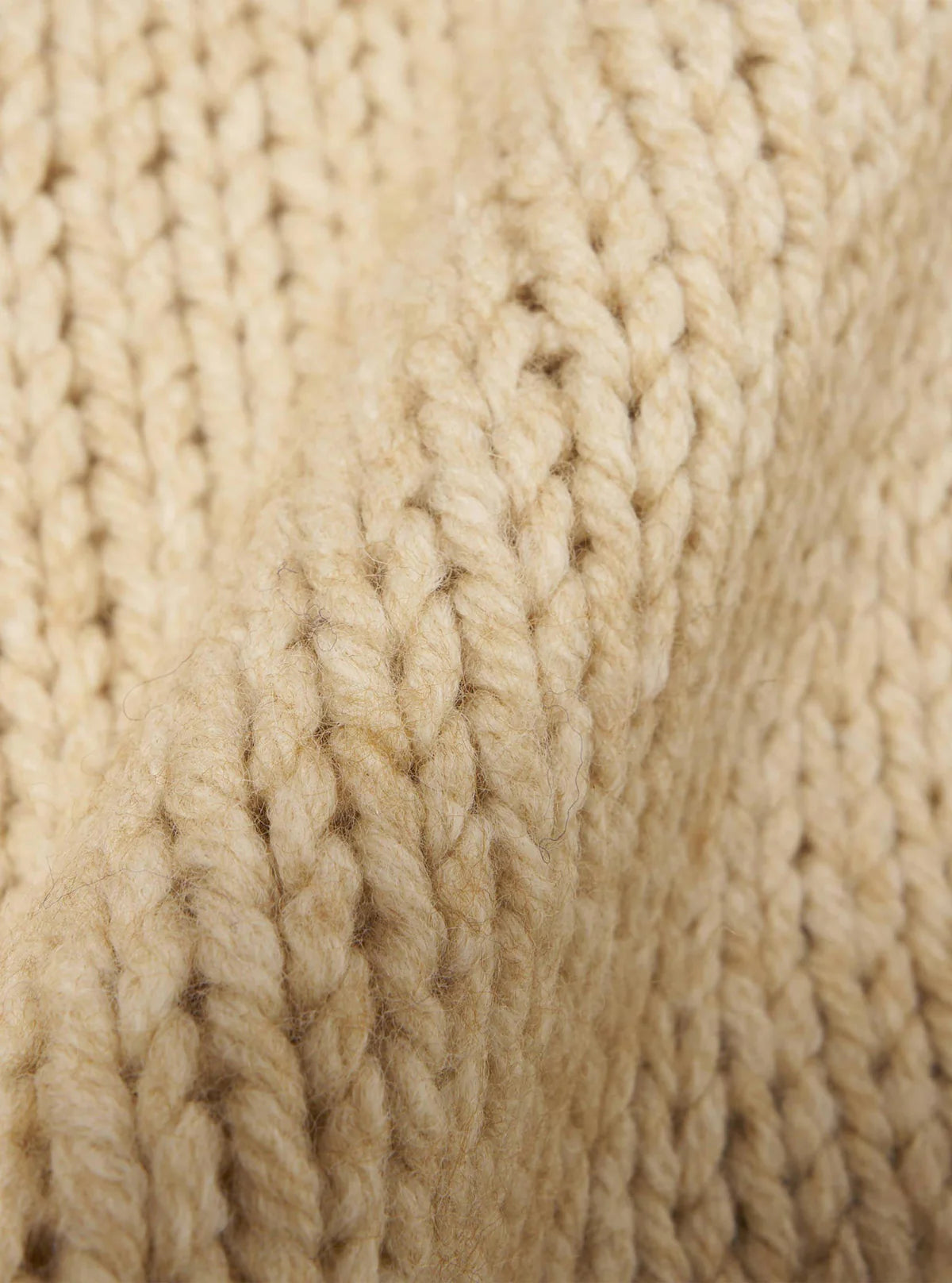Universal Works - Langdale Cardigan Sand Chunky Knit Stripe