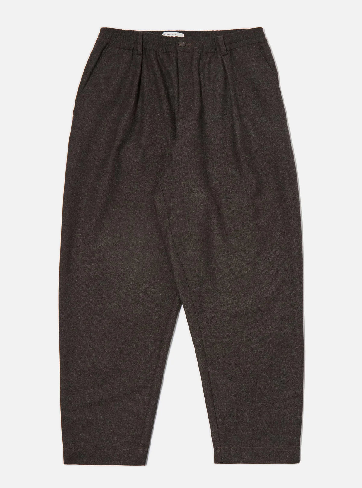 Universal Works - Pleated Track Pant in Brown Upcycled Italian Tweed