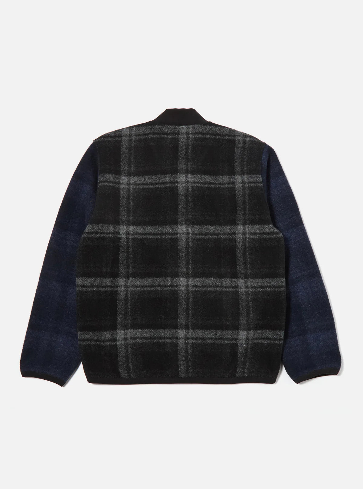 Universal Works - Button Front Bomber in Grey Moh Check Fleece