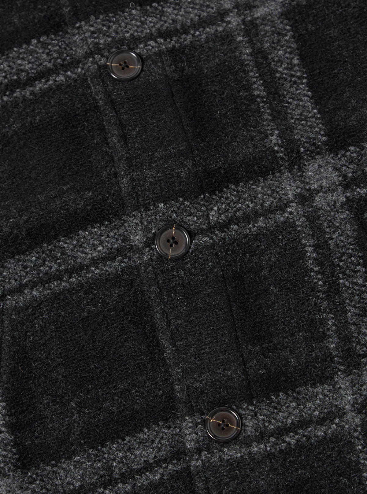 Universal Works - Button Front Bomber in Grey Moh Check Fleece