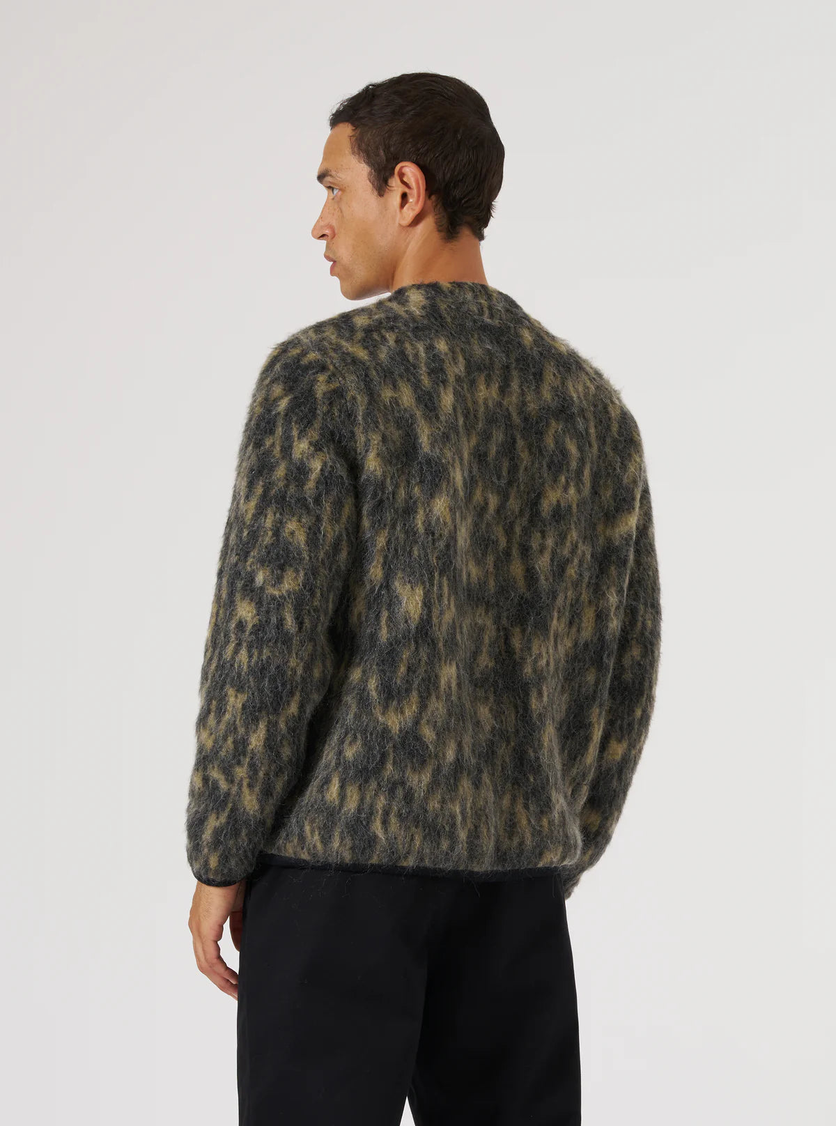 Universal Works - Cardigan in Charcoal Dolce Fleece