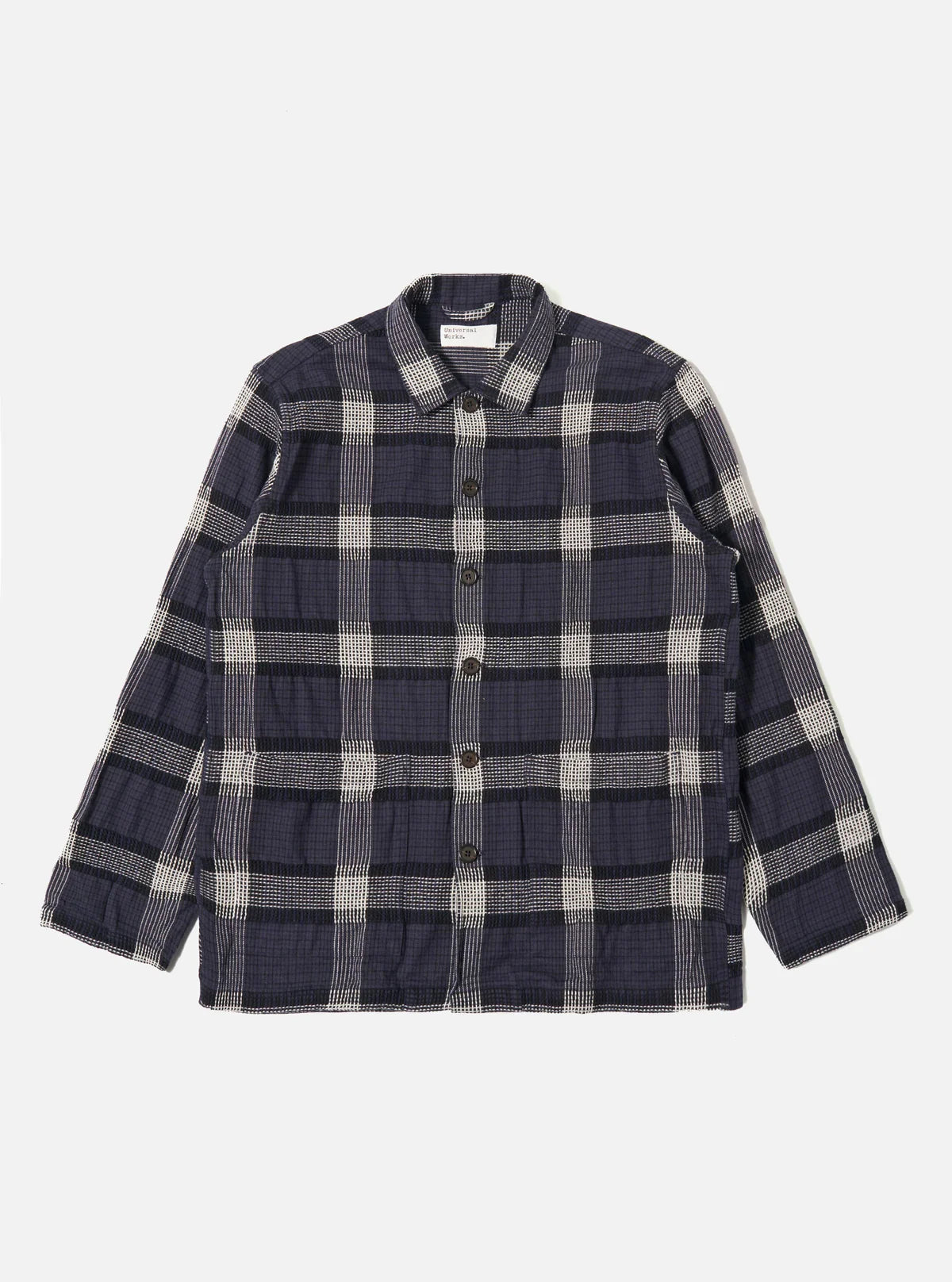 Universal Works - Easy Overshirt in Charcoal Polka Check