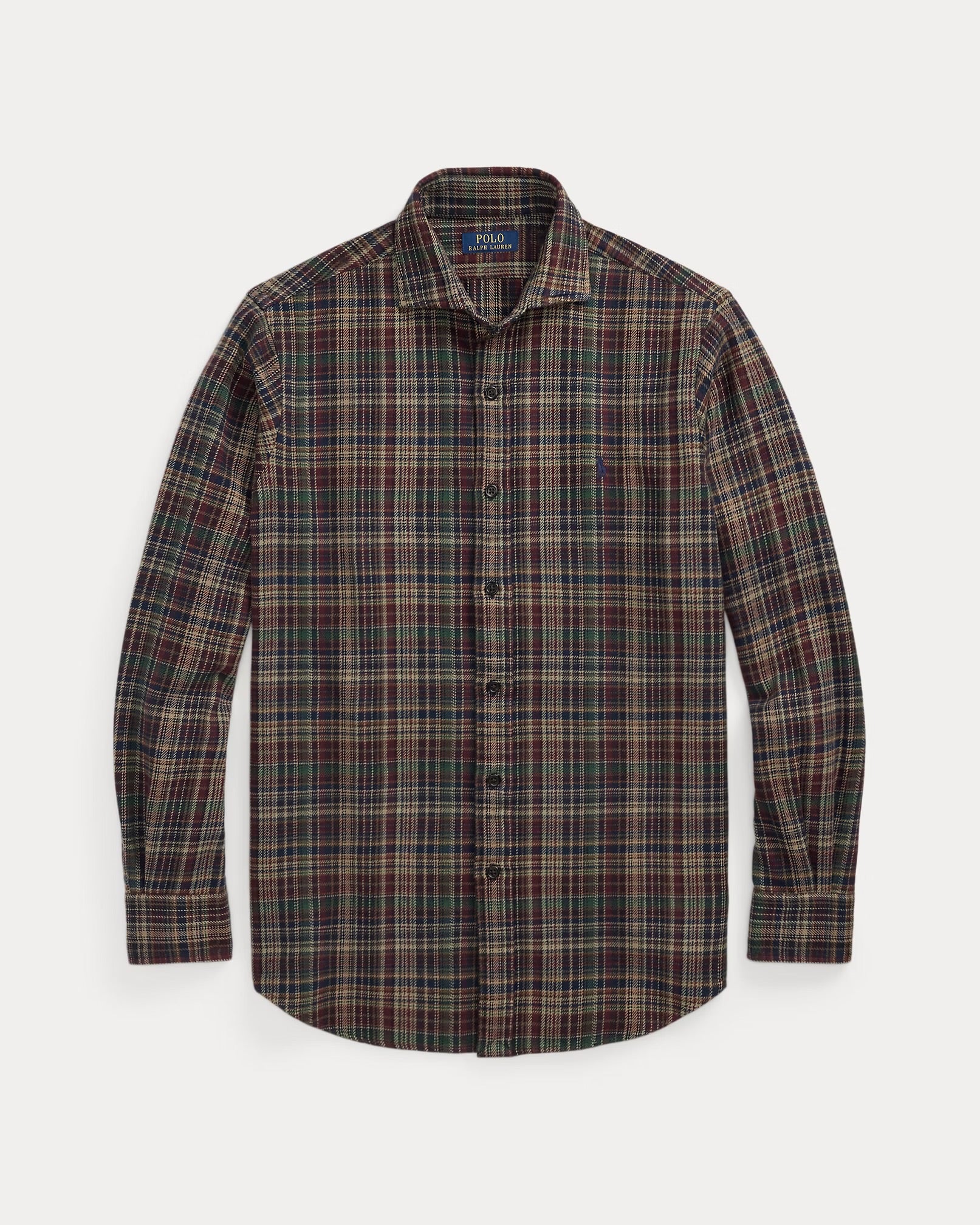 Polo Ralph Lauren - Classic Fit Plaid Brushed Flannel Shirt in Wine/Khaki