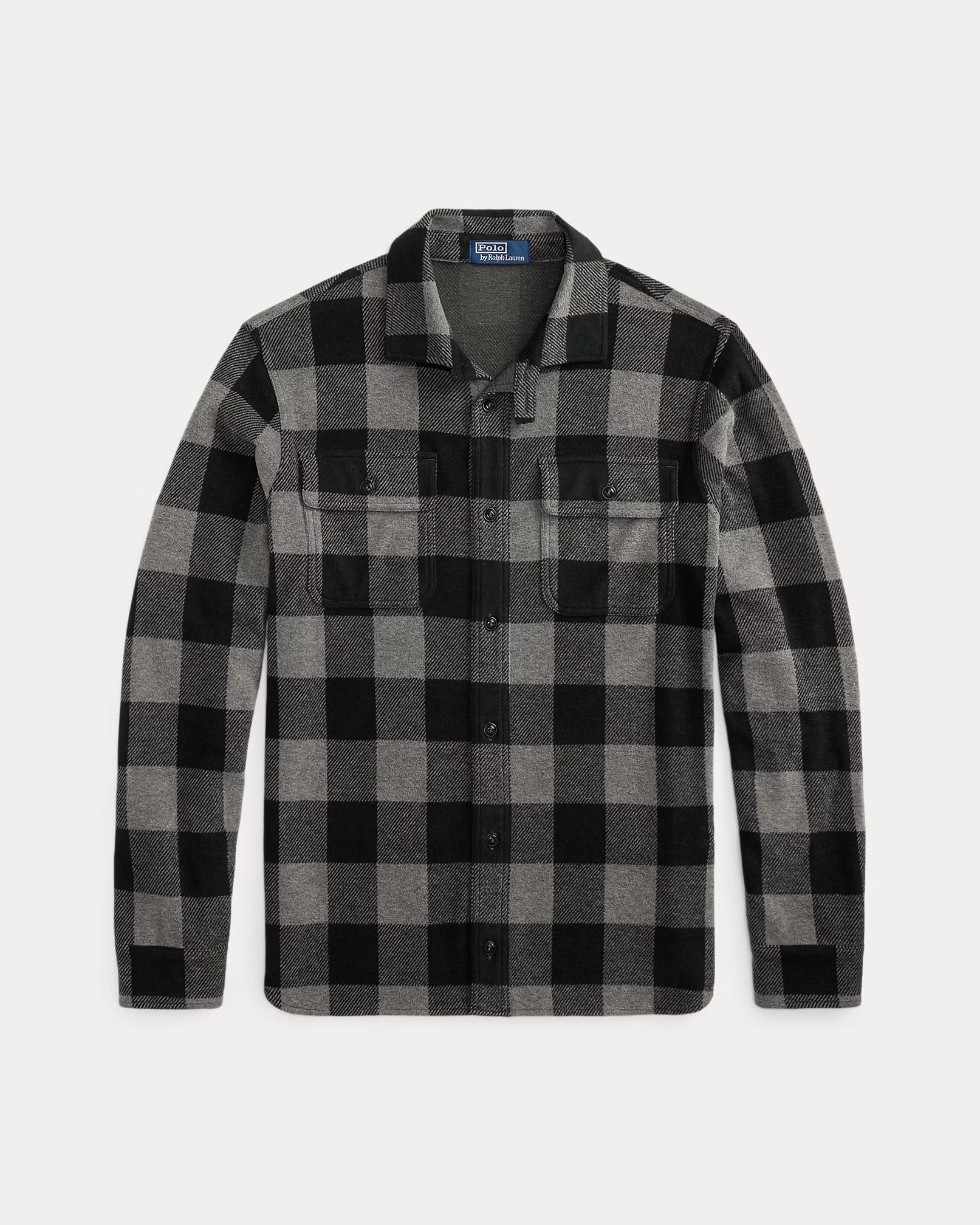 Polo Ralph Lauren - Knit Flannel Overshirt in Black/Grey Plaid