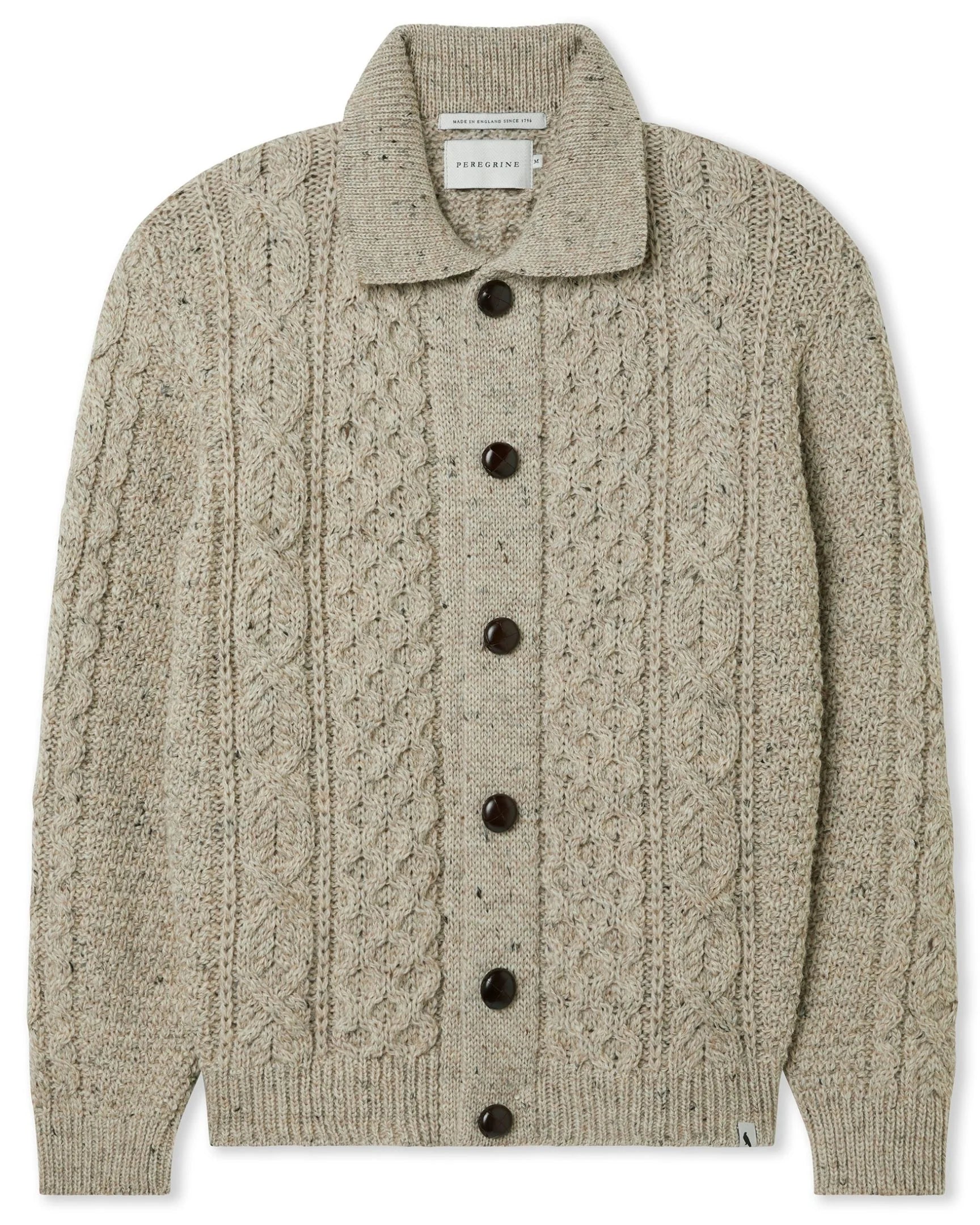 Peregrine - Hudson Aran Cardigan in Skiddaw