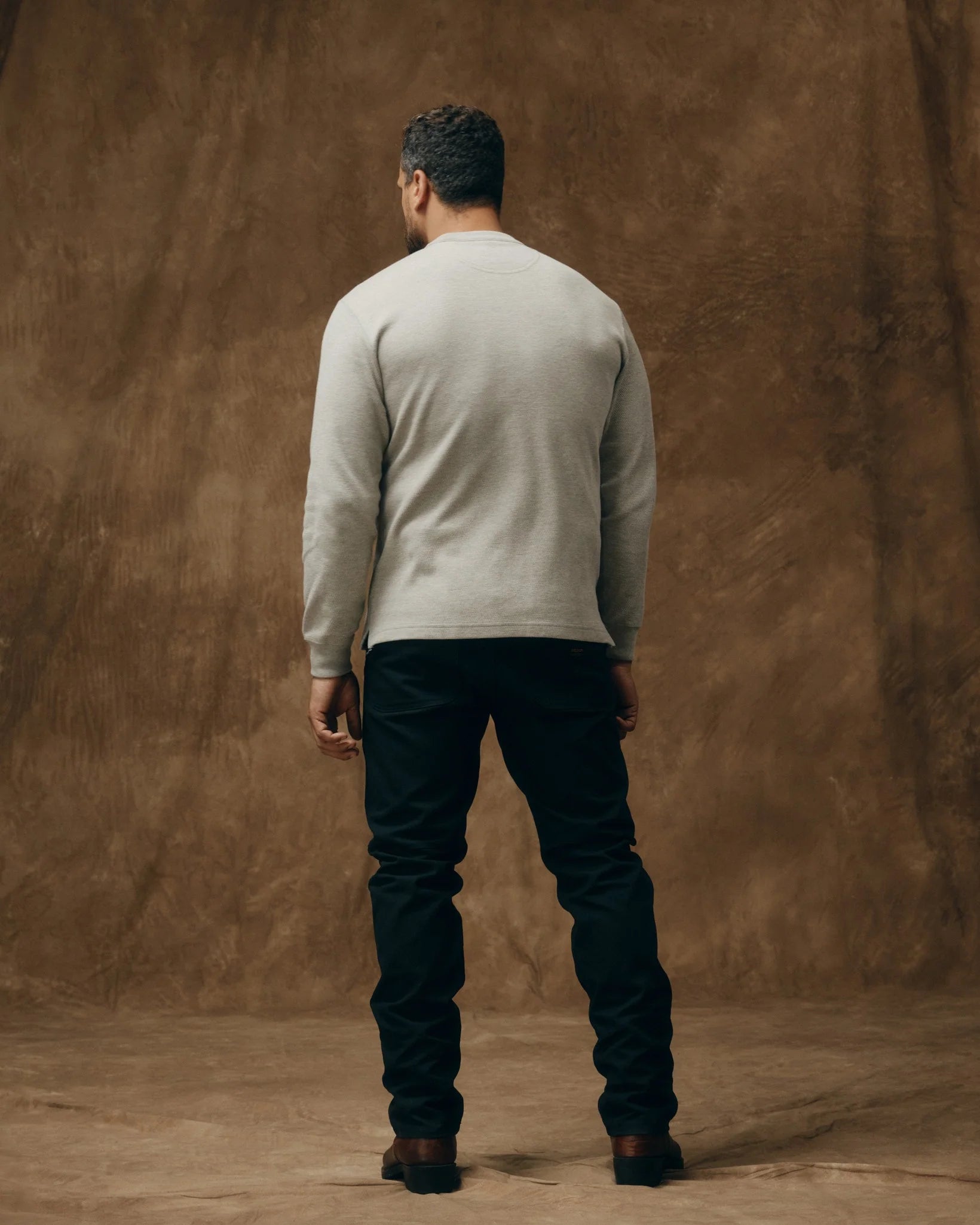 Filson- Waffle Knit Thermal Crewneck in Light Heather Grey