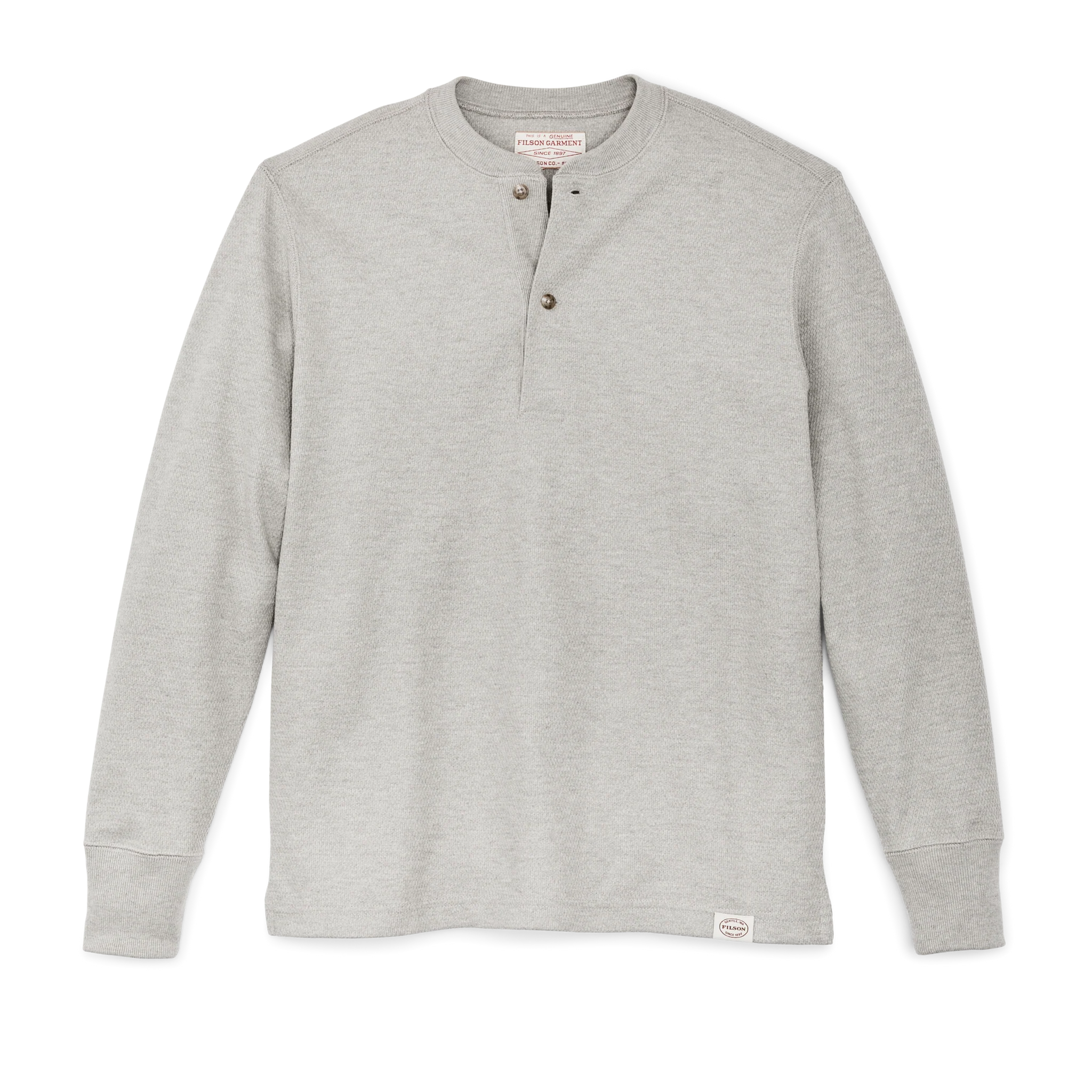 Filson - Waffle Knit Henley in Light Grey