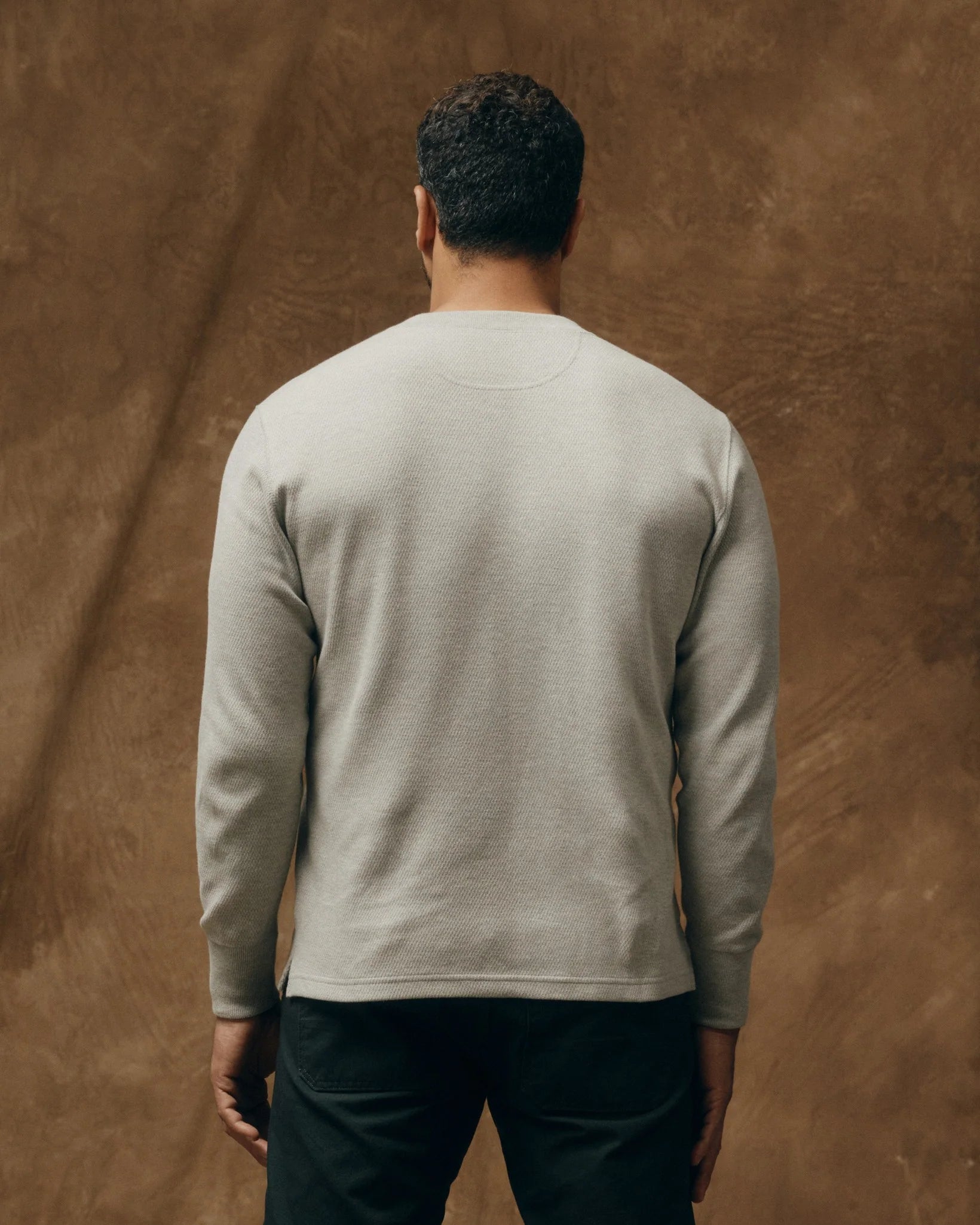 Filson - Waffle Knit Henley in Light Grey