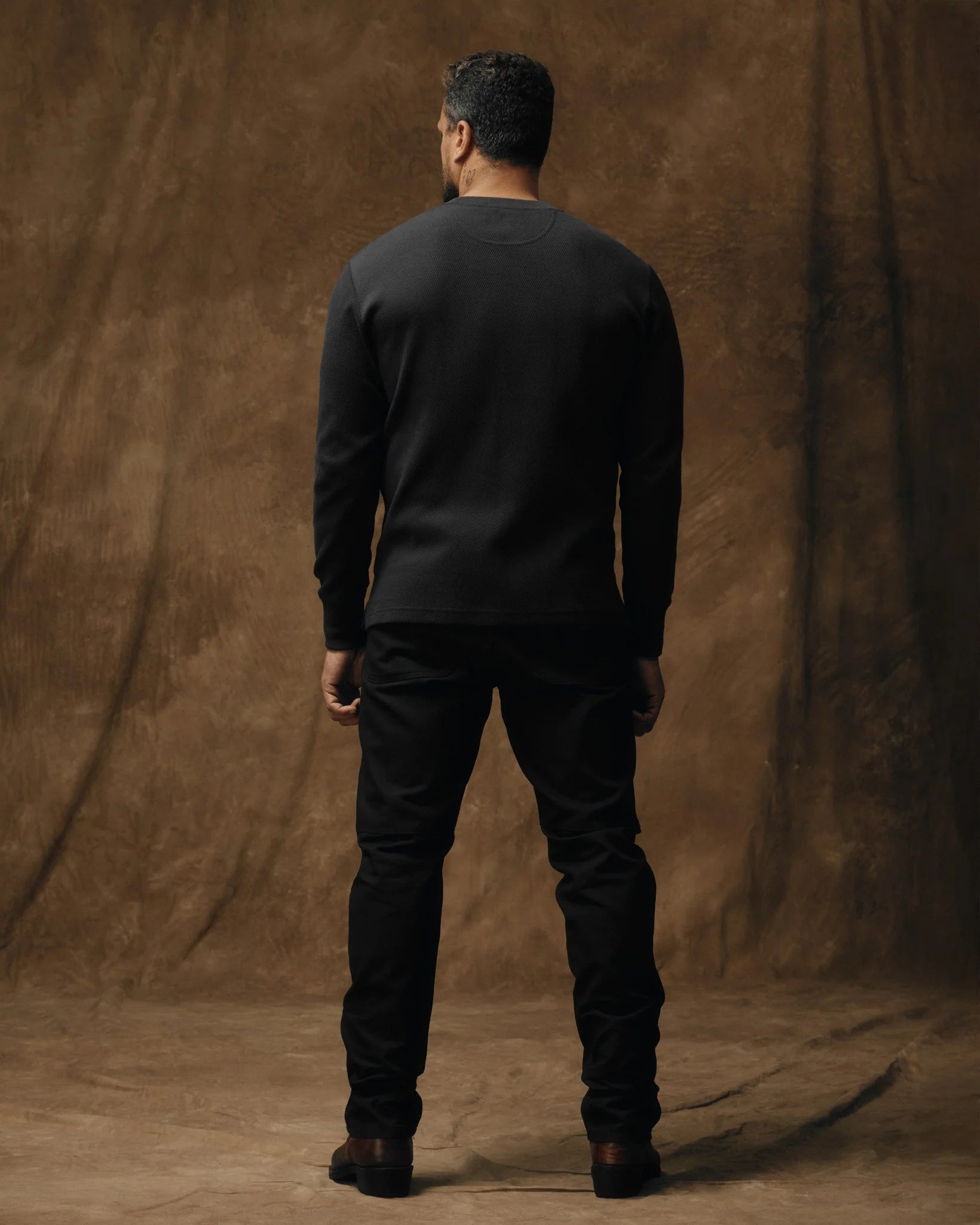 Filson - Waffle Knit Henley in Black