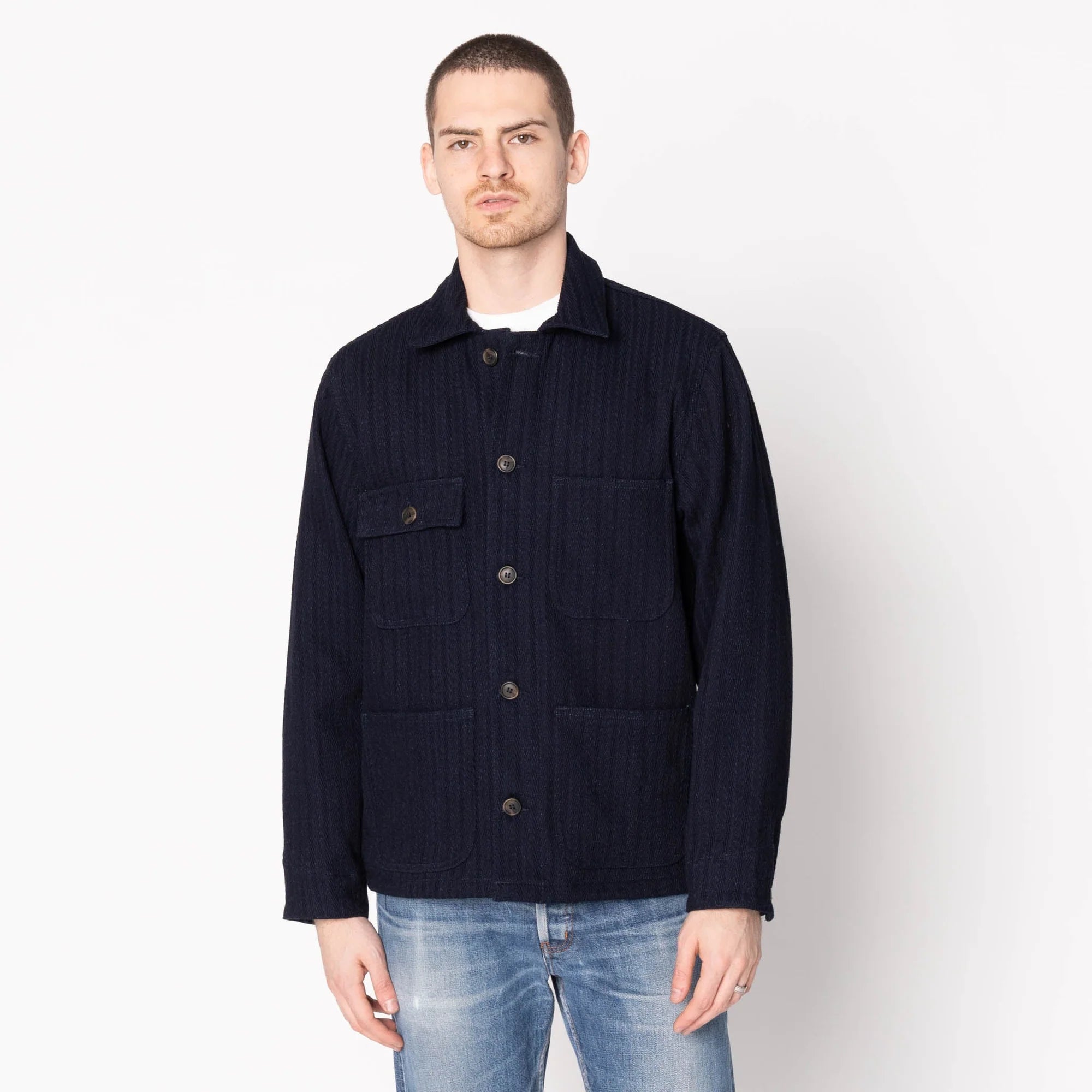 Naked & Famous - Chore Coat in Indigo Sugiaya