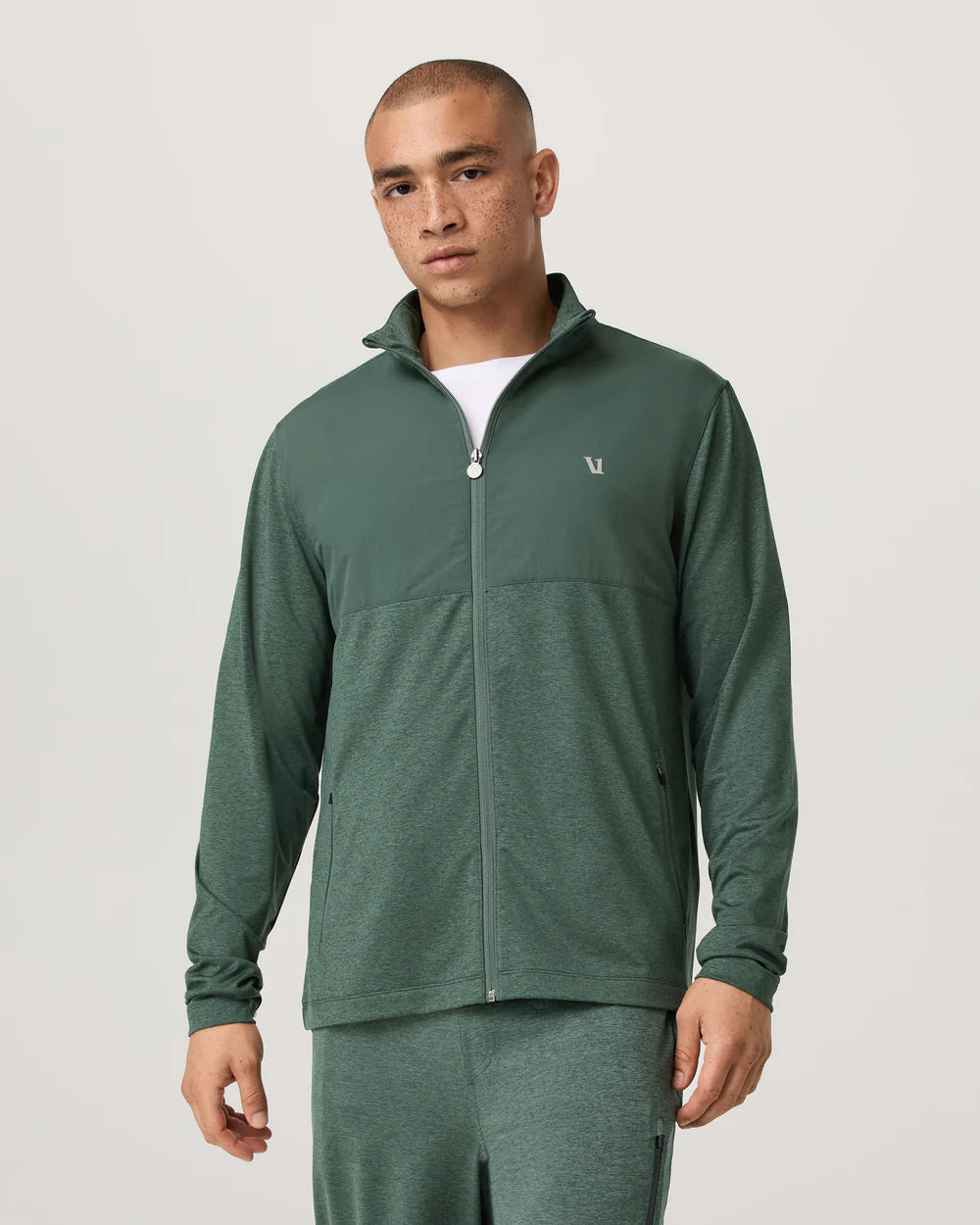 Vuori - Sunday Element Track Jacket in Agate Green Heather