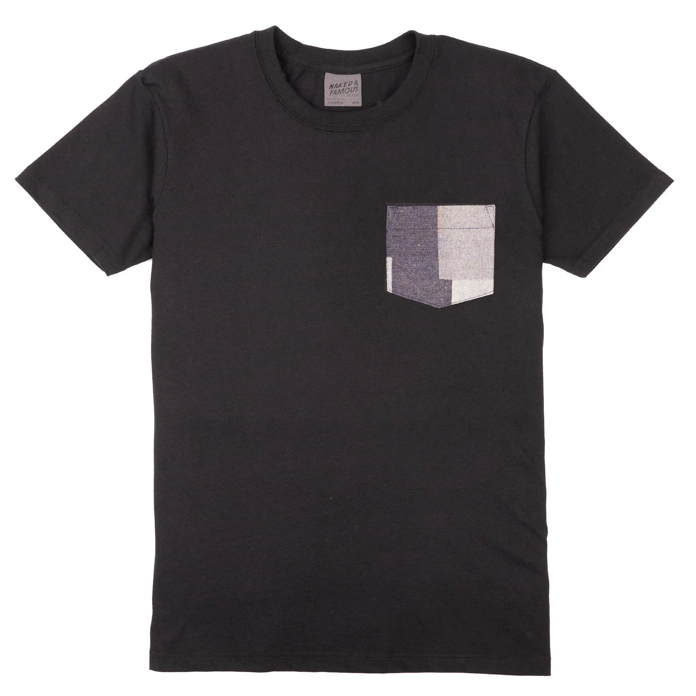Naked & Famous - Pocket Tee in Black + Indigo Jacquard
