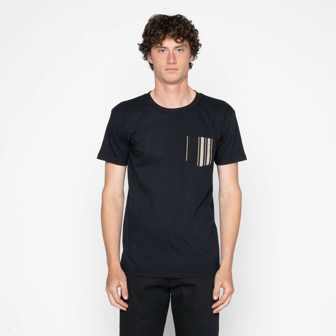 Naked & Famous - Pocket Tee in Black + Dobby Bands