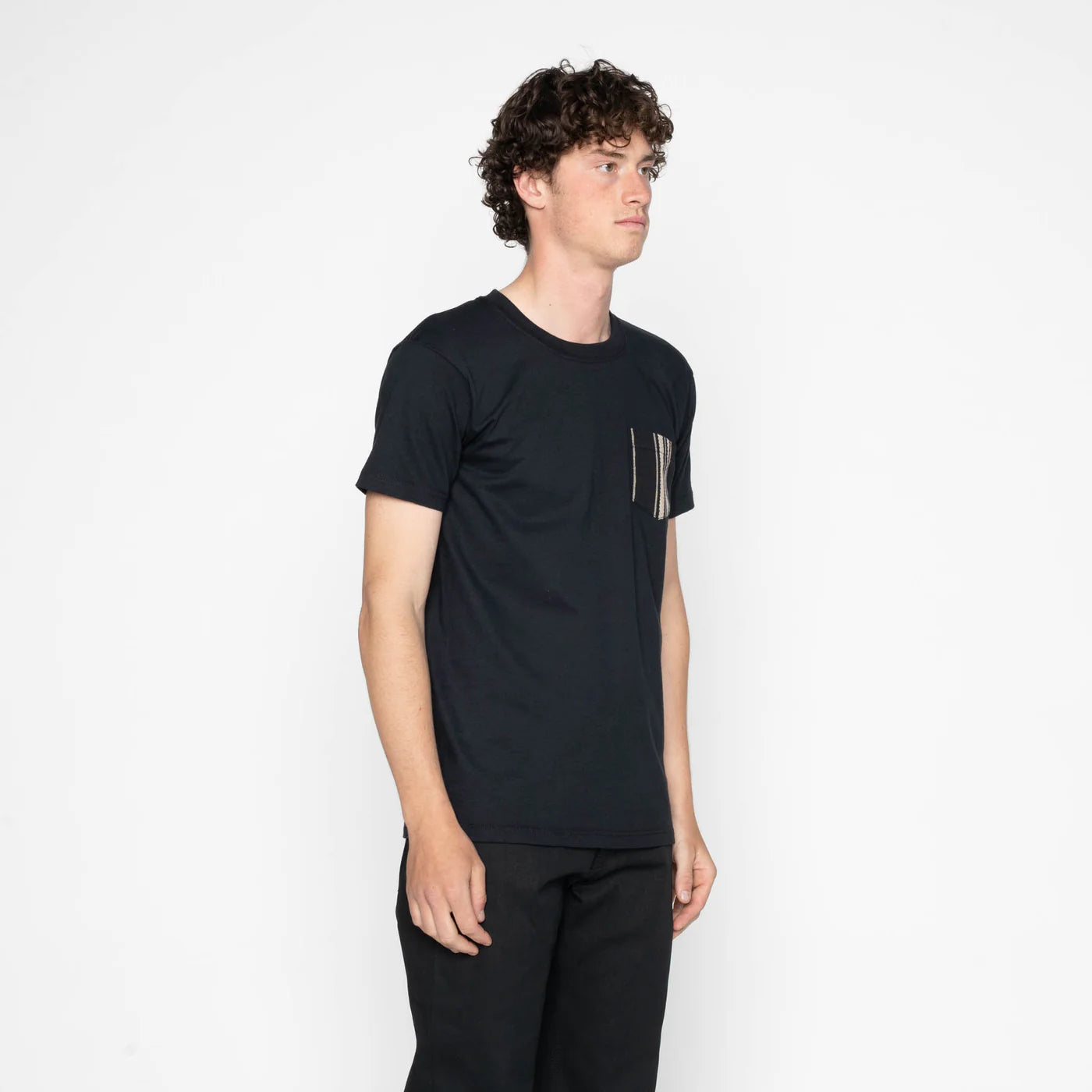 Naked & Famous - Pocket Tee in Black + Dobby Bands