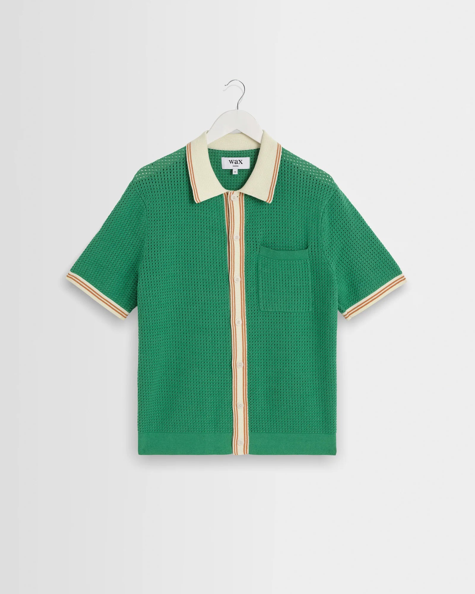 Wax London - Belle Tipped Pointelle Polo Shirt in Green