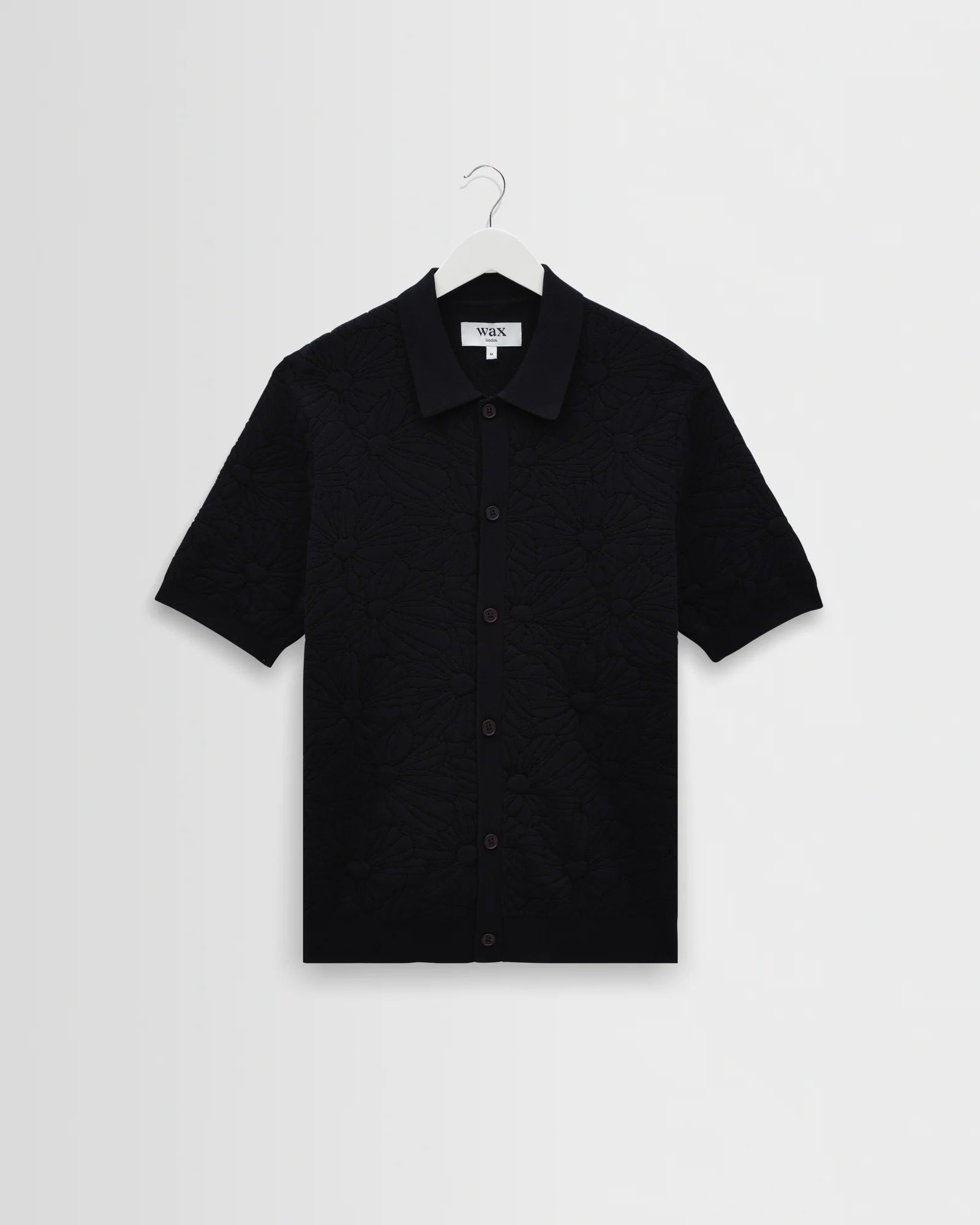 Wax London - Tellaro Floral Jacquard Shirt in Navy and Black