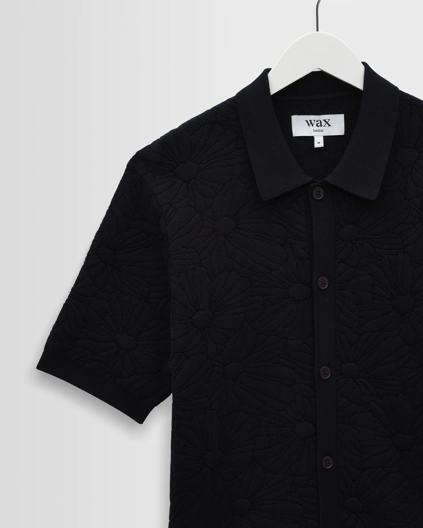 Wax London - Tellaro Floral Jacquard Shirt in Navy and Black
