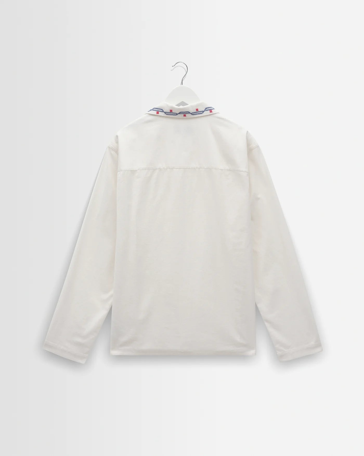 Wax London - Corey Pintuck Border Cotton-Linen Shirt in Ecru