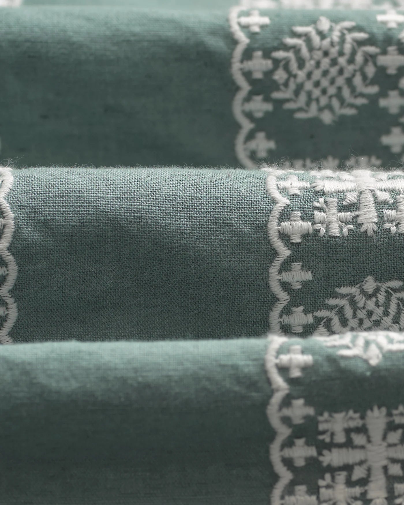 Wax London - Didcot Embroidered Short-Sleeve Shirt in Sea Green And Ecru