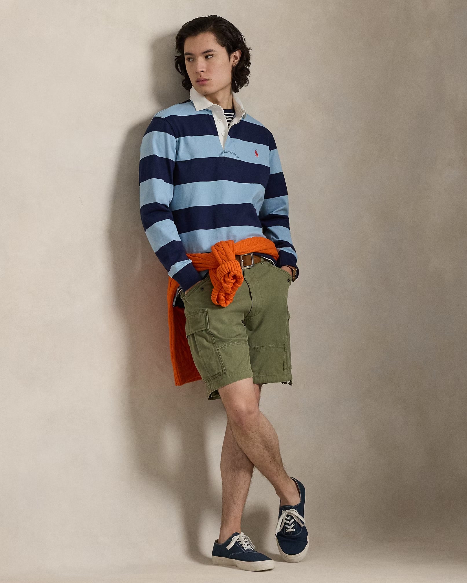 Polo Ralph Lauren - The Iconic Rugby Shirt in Powder Blue and Newport Navy
