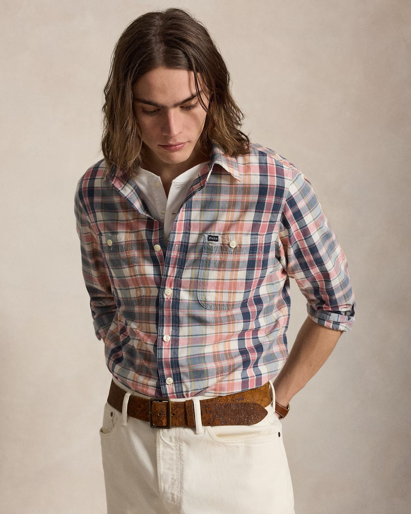Polo Ralph Lauren - Classic Fit Madras Workshirt in Grey Navy Madras