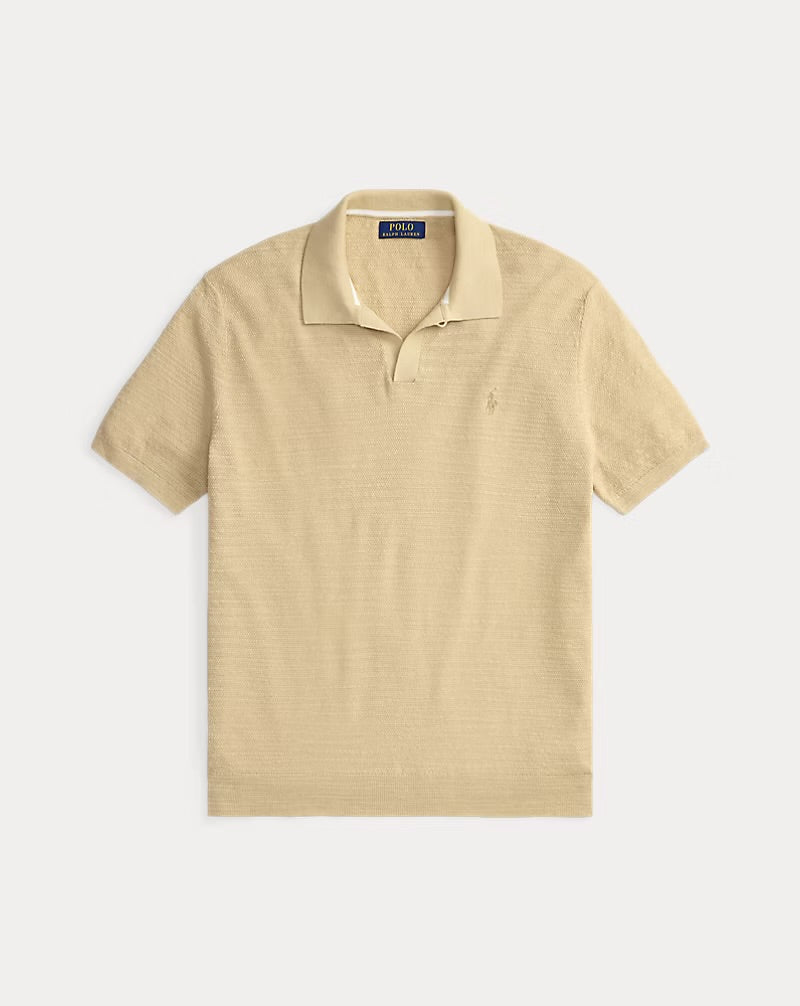 Polo Ralph Lauren - Textured Cotton-Linen Sweater in Bright Dune Tan/Deckwash White