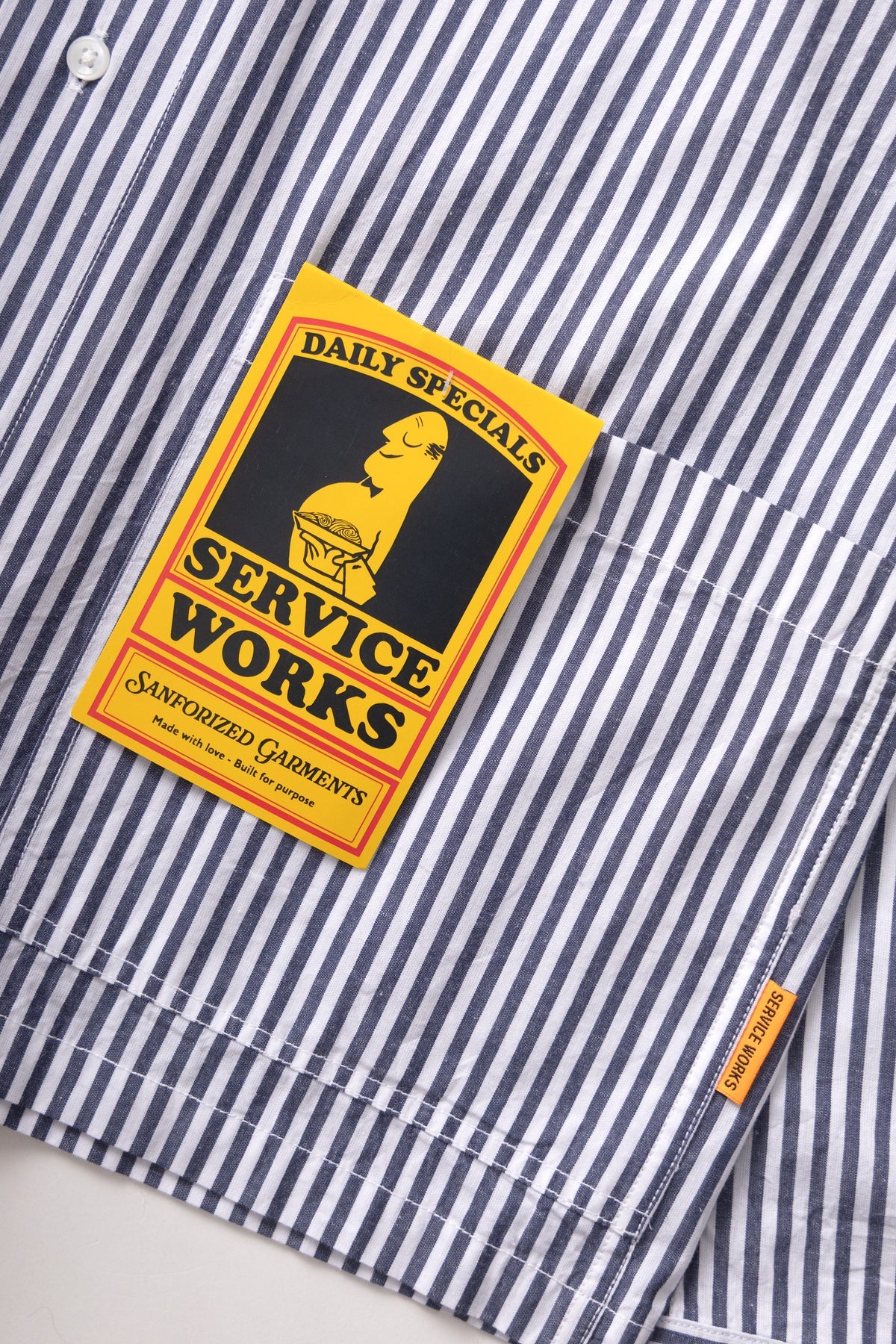 Service Works - Poplin Stripe Waiter Shirt in Royal Blue