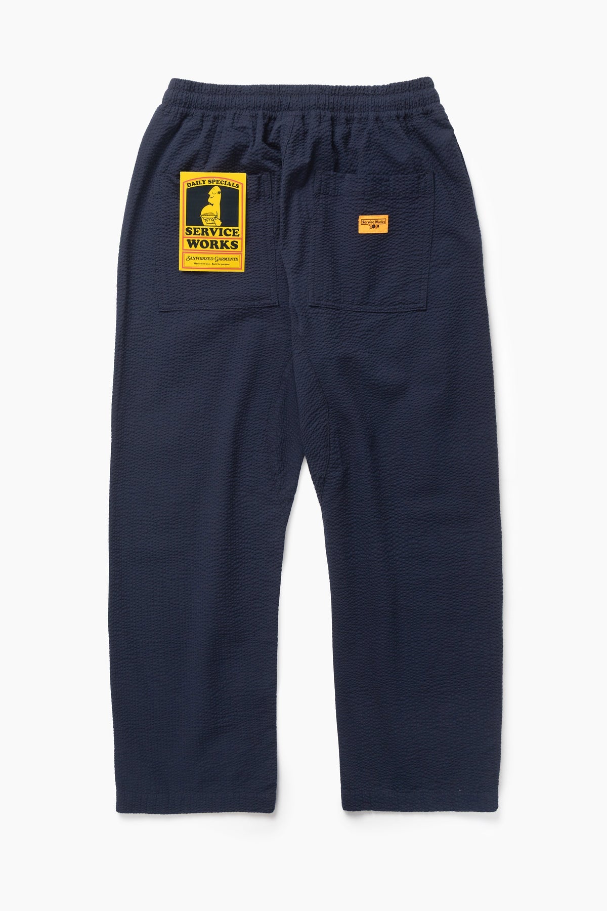 Service Works - Seersucker Chef Pants in Dark Navy