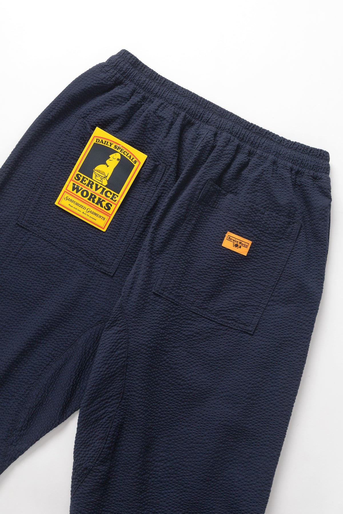 Service Works - Seersucker Chef Pants in Dark Navy