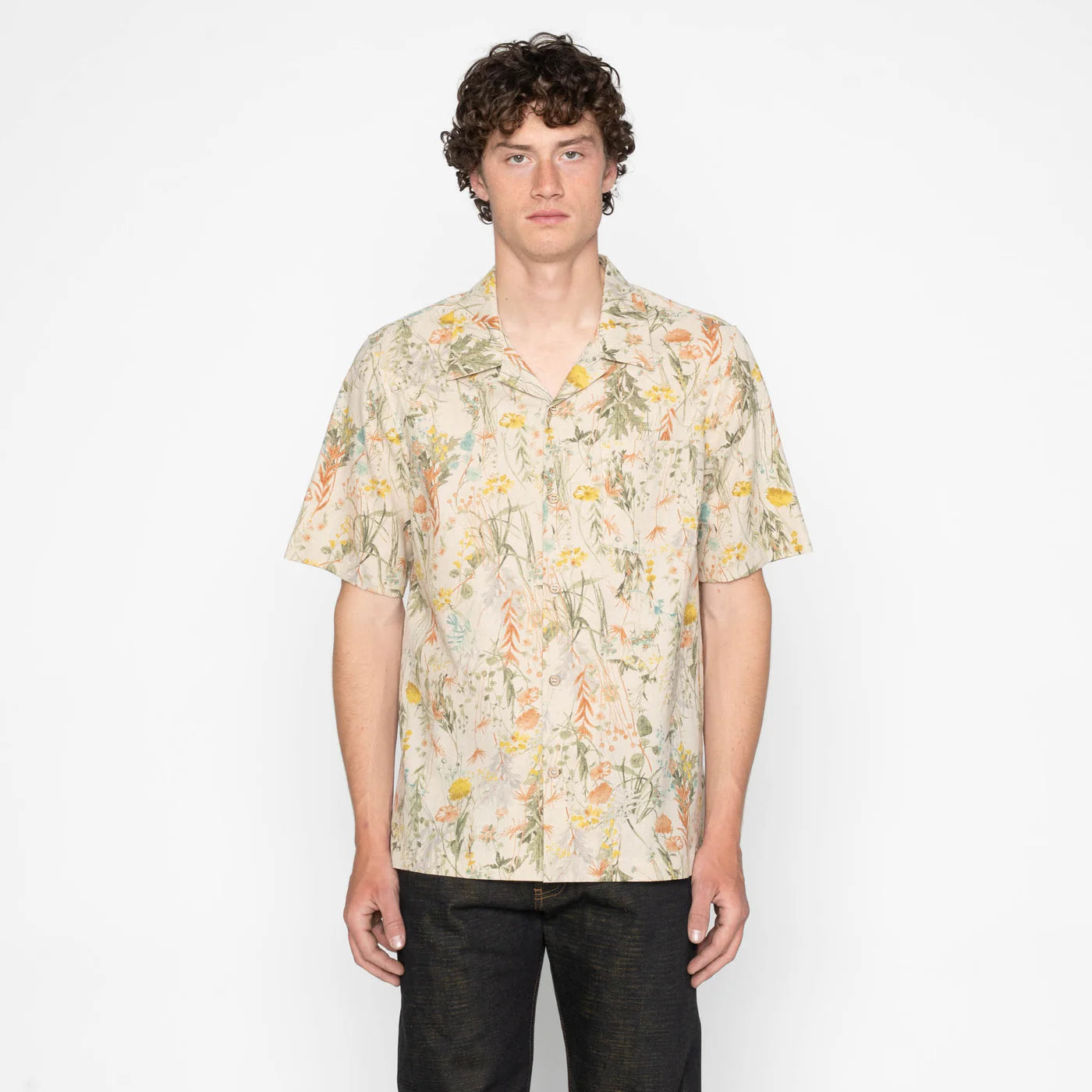 Naked & Famous - Aloha Shirt in Flowers Painting