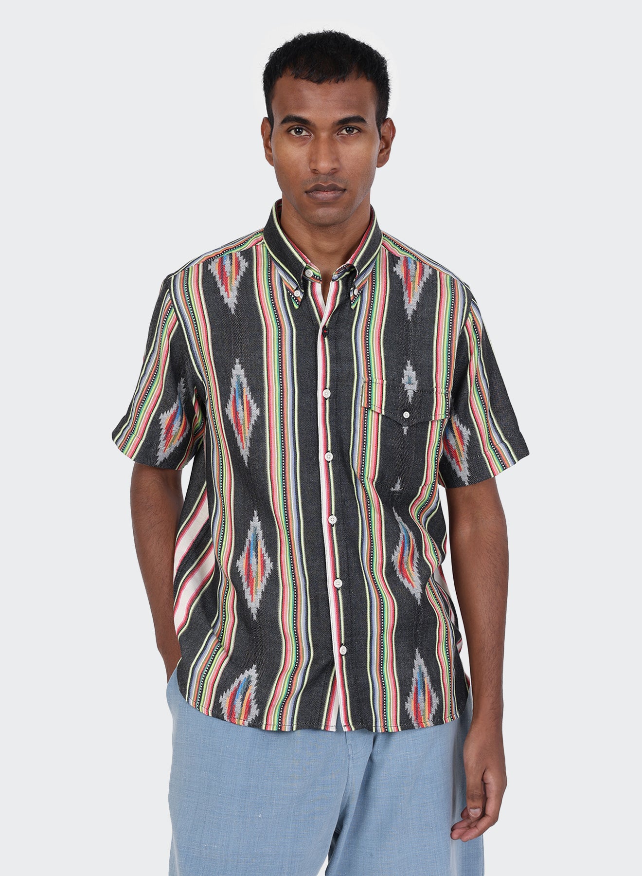 Kardo - Ron Ivy Button-Down in Jacquard Stripe